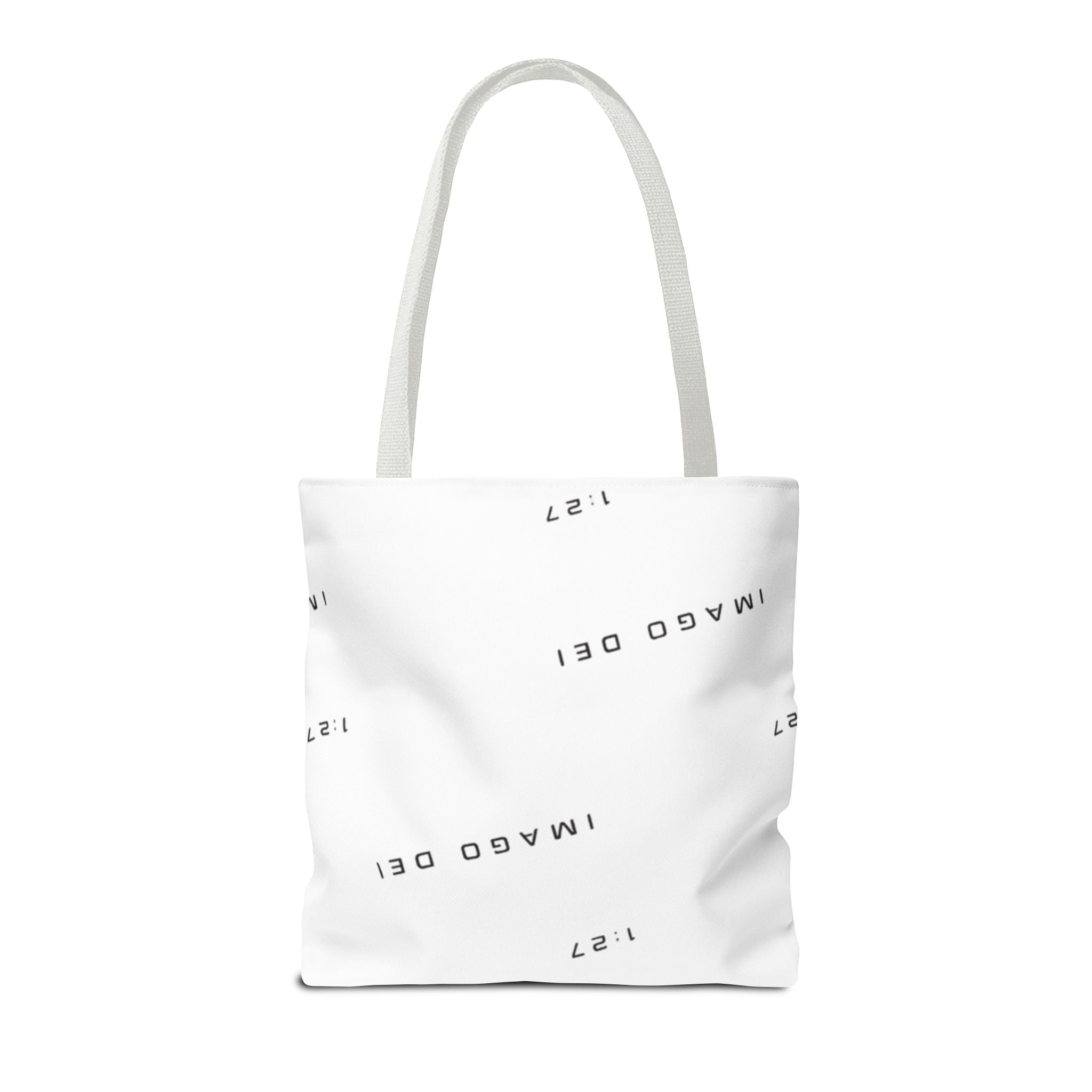 Imago Dei Accesories White Tote Bag — Minimalist Faith-Inspired Canvas Carryall