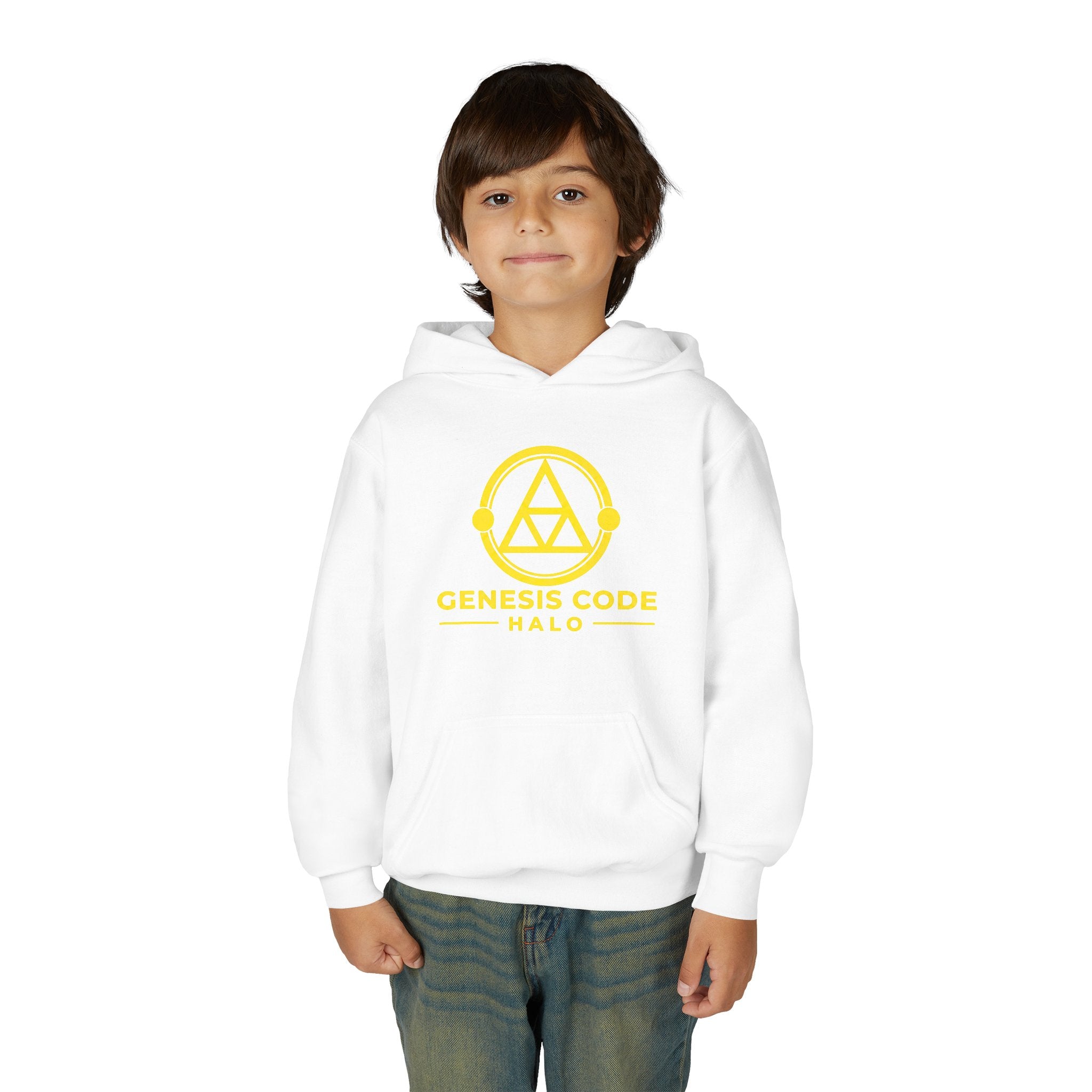 Youth Hoodie — Genesis Code Halo Logo (Yellow)