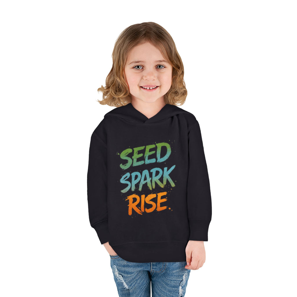 Toddler Hoodie – "Seed Spark Rise" Inspirational Pullover
