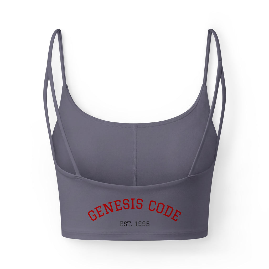 Luxe Women's Bra — Red Origin GENESIS CODE' Back Text