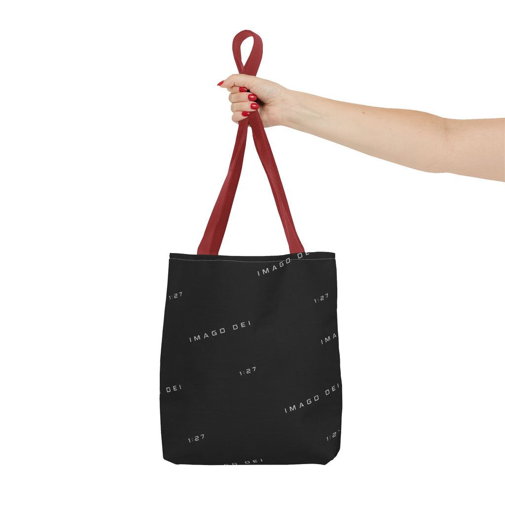IMAGO DEI Black Tote Bag -Minimalist Faith-Inspired Canvas Carryall (Freedom Collection)