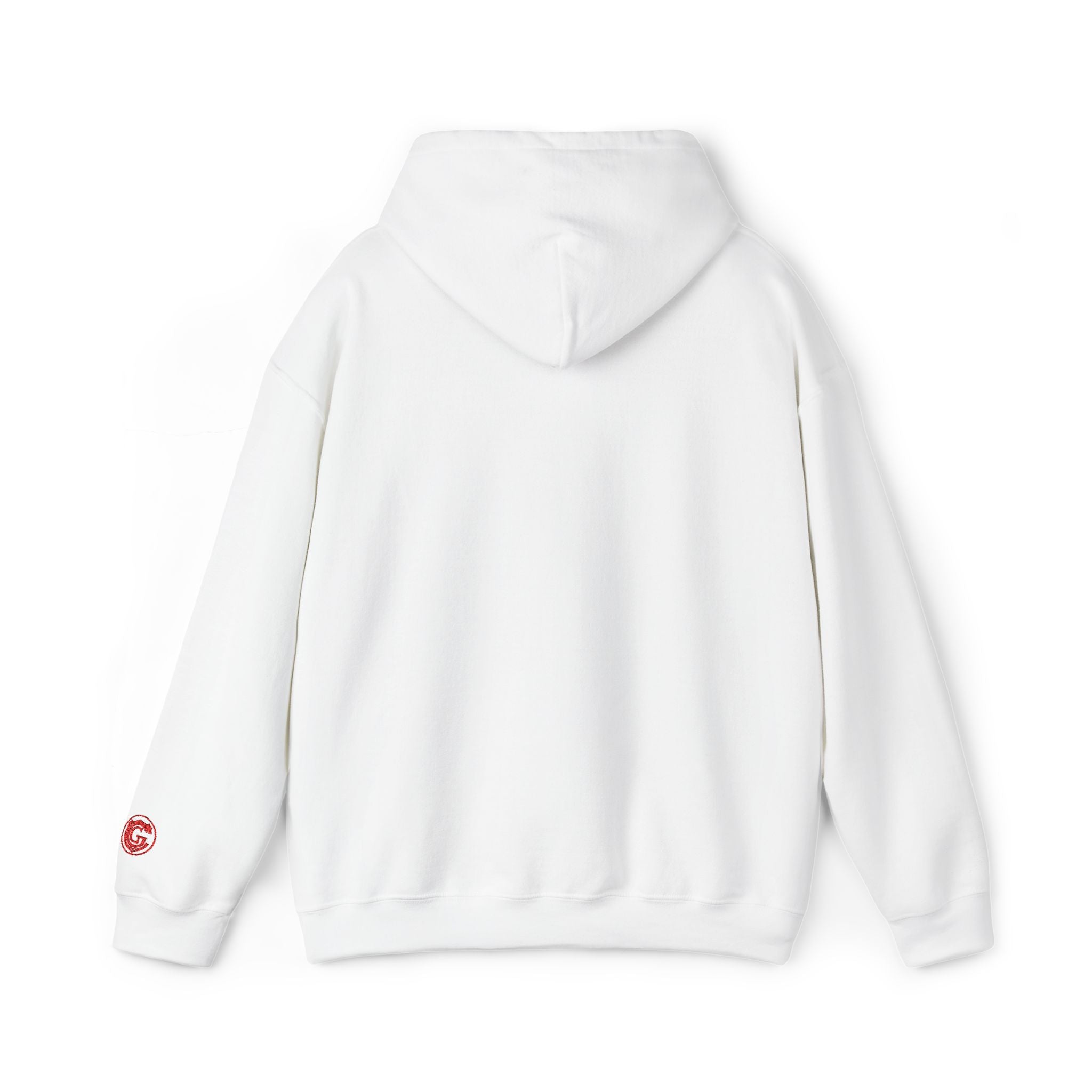Genesis Code HALO ARMOR (White) Hooded Sweatshirt – Minimal Geometric Logo Pullover