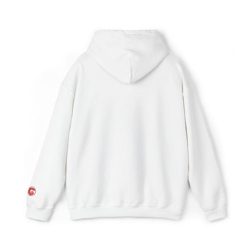 Genesis Code HALO ARMOR (White) Hooded Sweatshirt – Minimal Geometric Logo Pullover