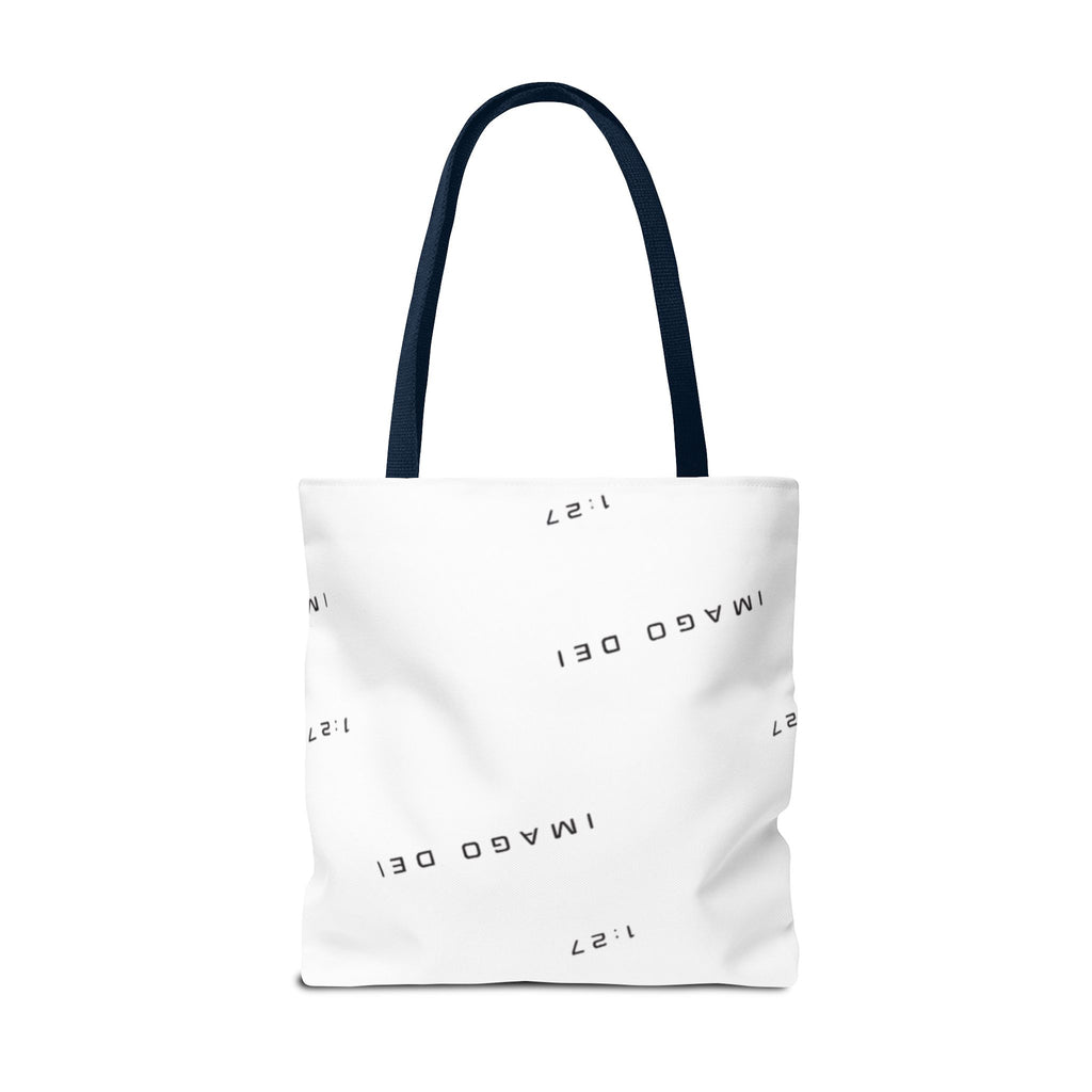 Imago Dei Accesories White Tote Bag — Minimalist Faith-Inspired Canvas Carryall
