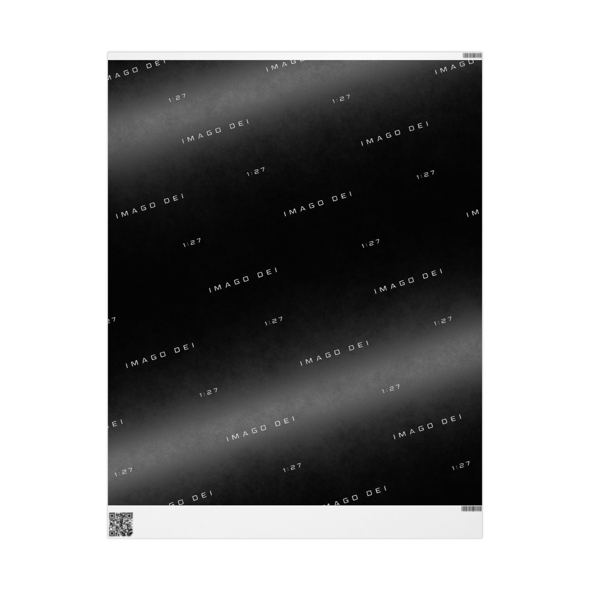 Black Minimalist Wrapping Paper — Subtle 'Image De!' Text Pattern for Gifts