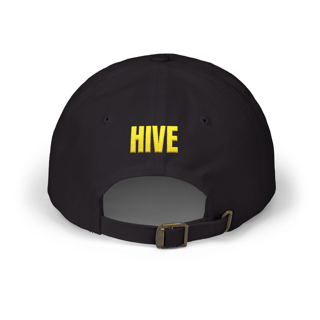Genesis Code "HIVE" Drip Dad Cap — Embroidered Honeybee Front with "HIVE" Back