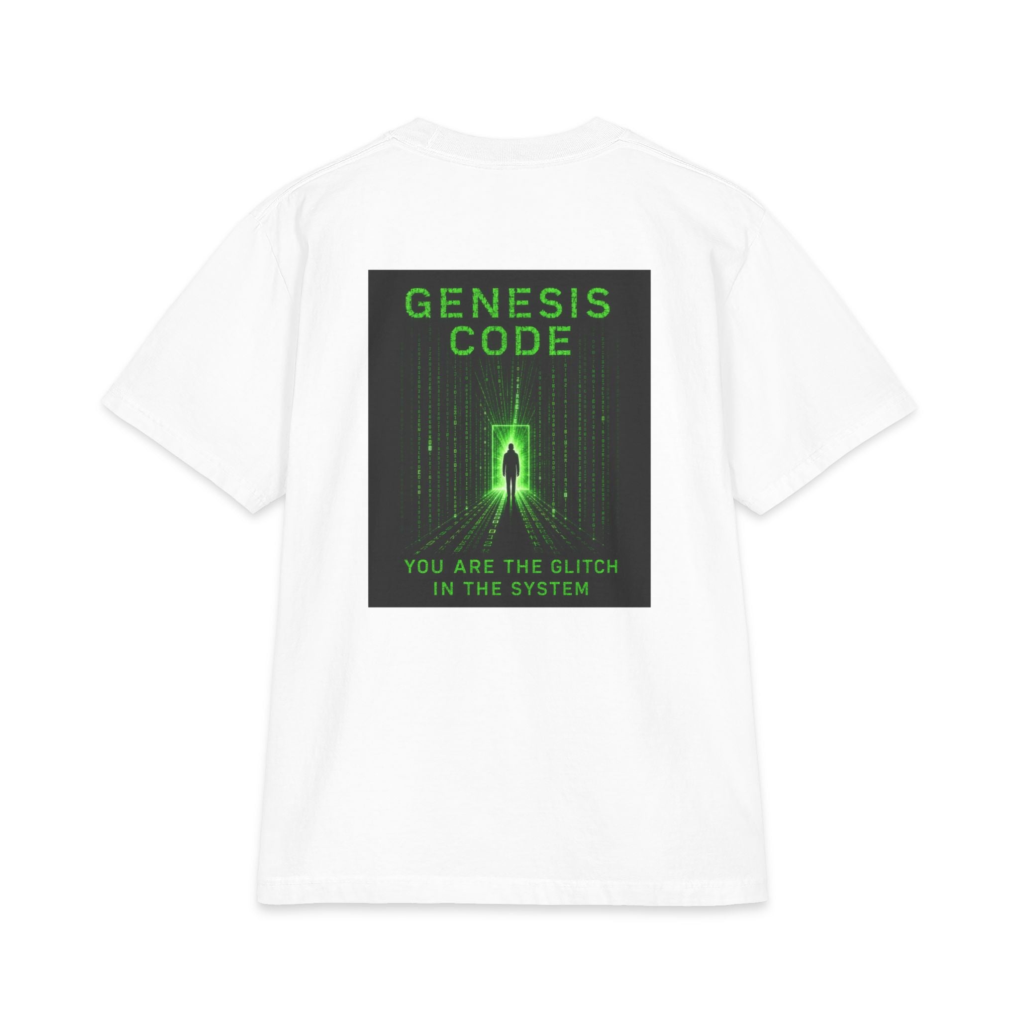 Genesis Code Tee — "You Are the Glitch in the System" Neon Sci‑Fi T-Shirt