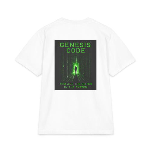 Genesis Code Tee — "You Are the Glitch in the System" Neon Sci‑Fi T-Shirt