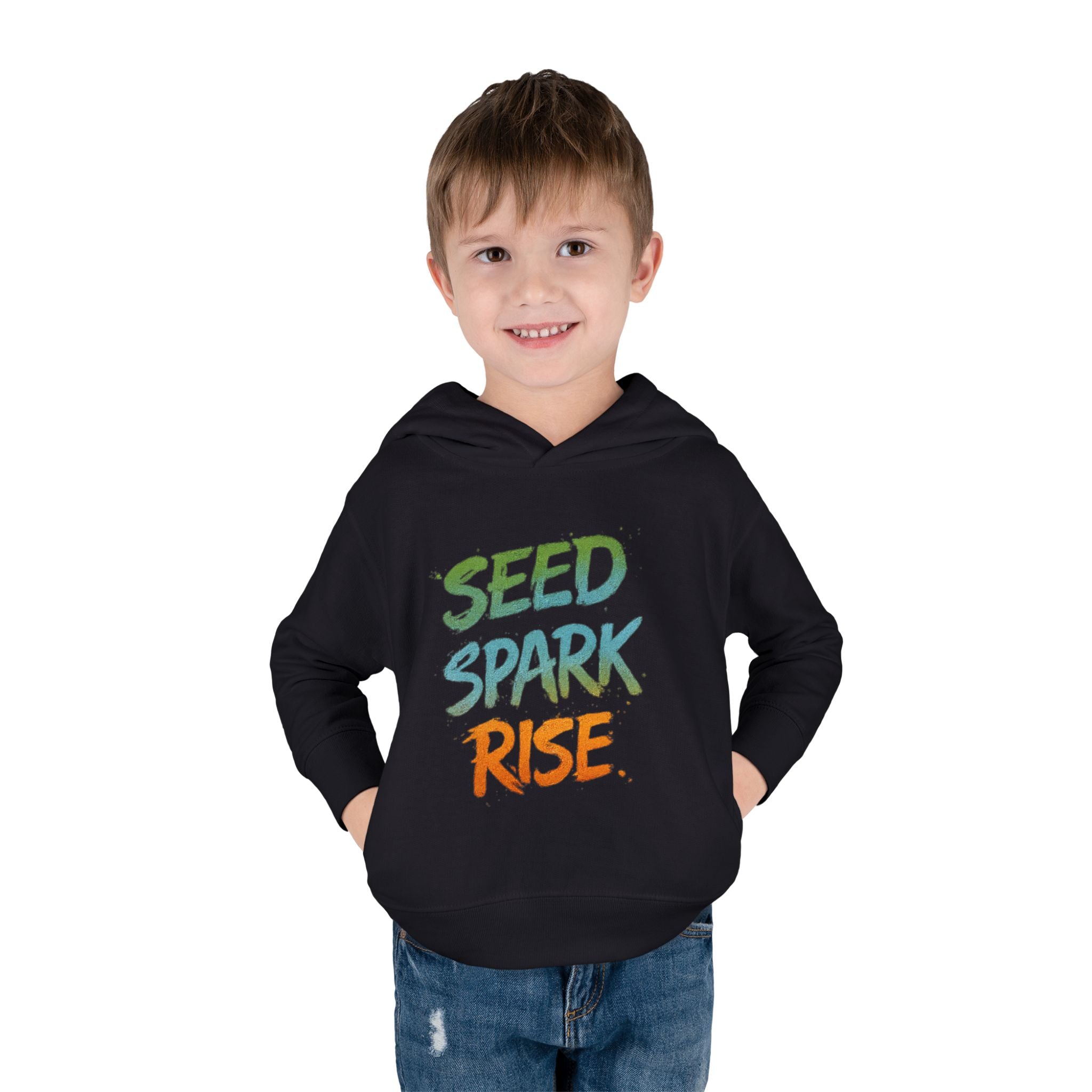 Toddler Hoodie – "Seed Spark Rise" Inspirational Pullover