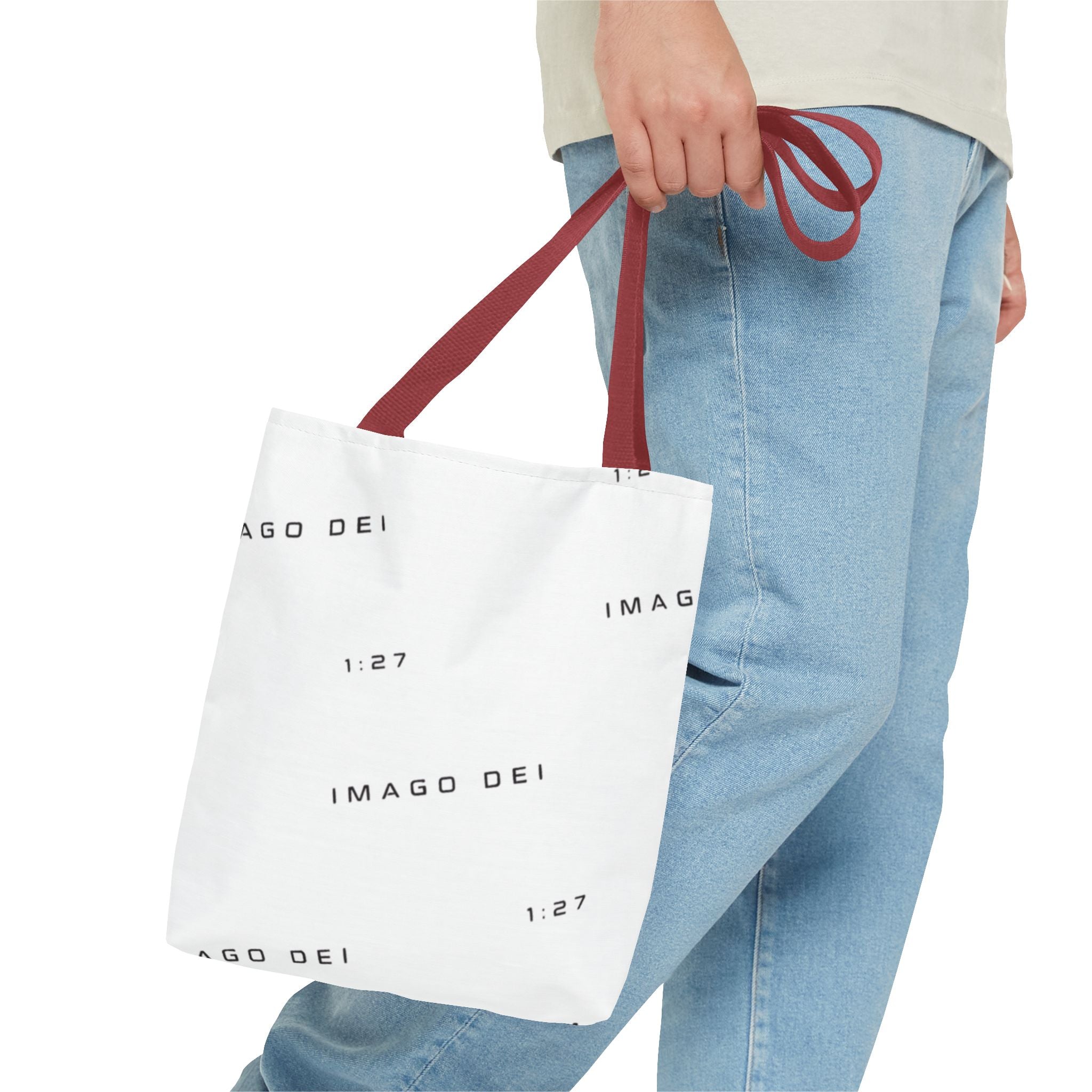 Imago Dei Accesories White Tote Bag — Minimalist Faith-Inspired Canvas Carryall