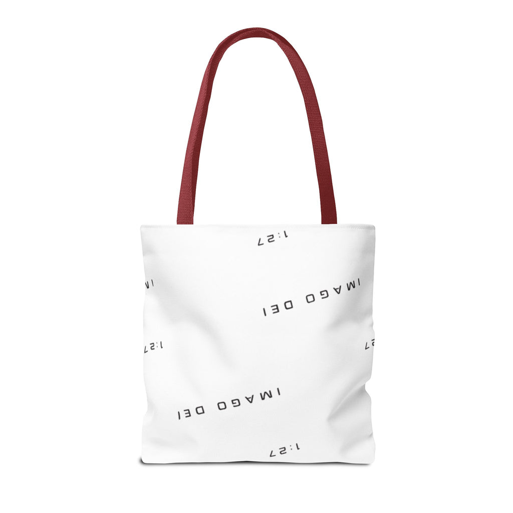 Imago Dei Accesories White Tote Bag — Minimalist Faith-Inspired Canvas Carryall