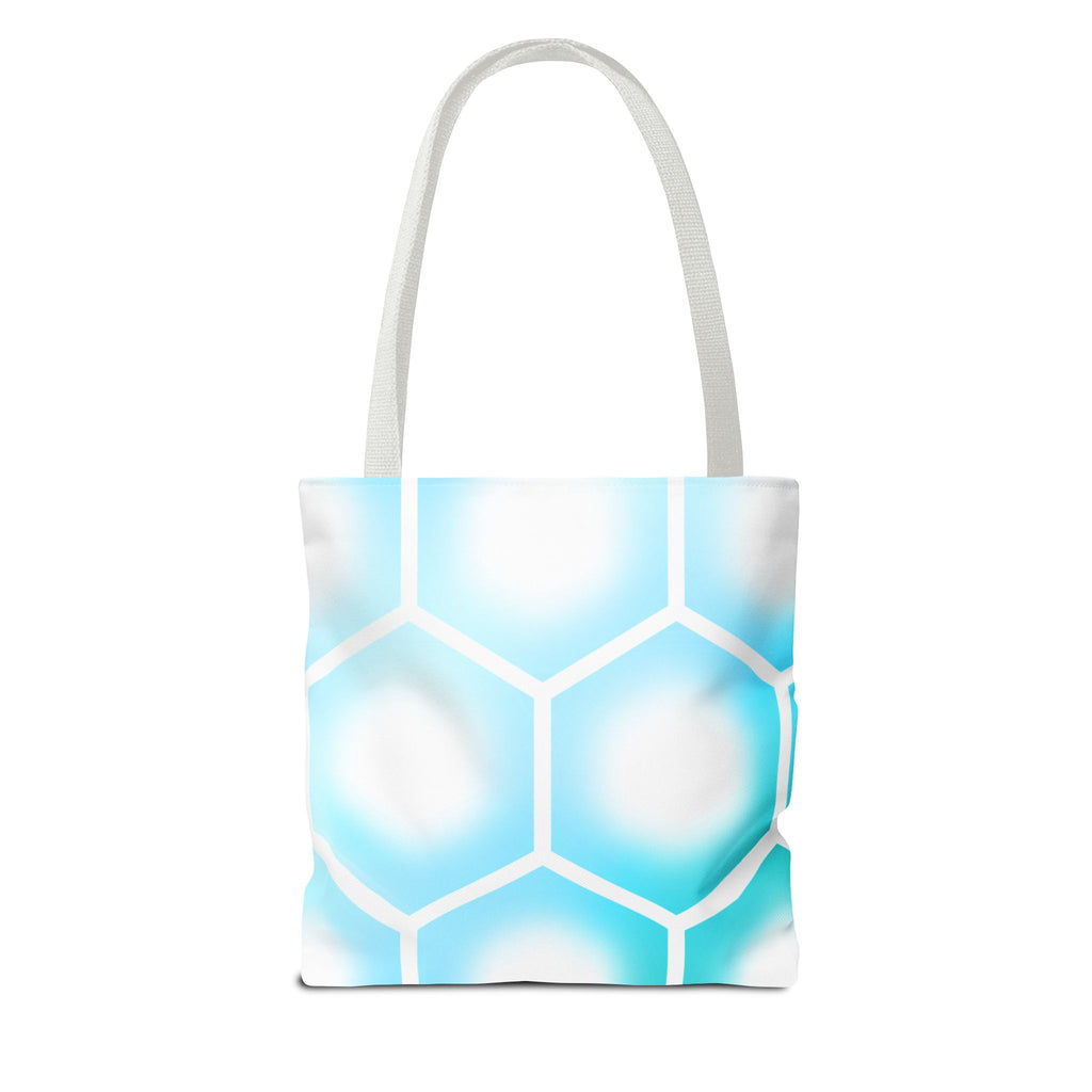 Phoenix Life "AQUA Matrix" Tote Bag - Blue Geometric All-Over Print
