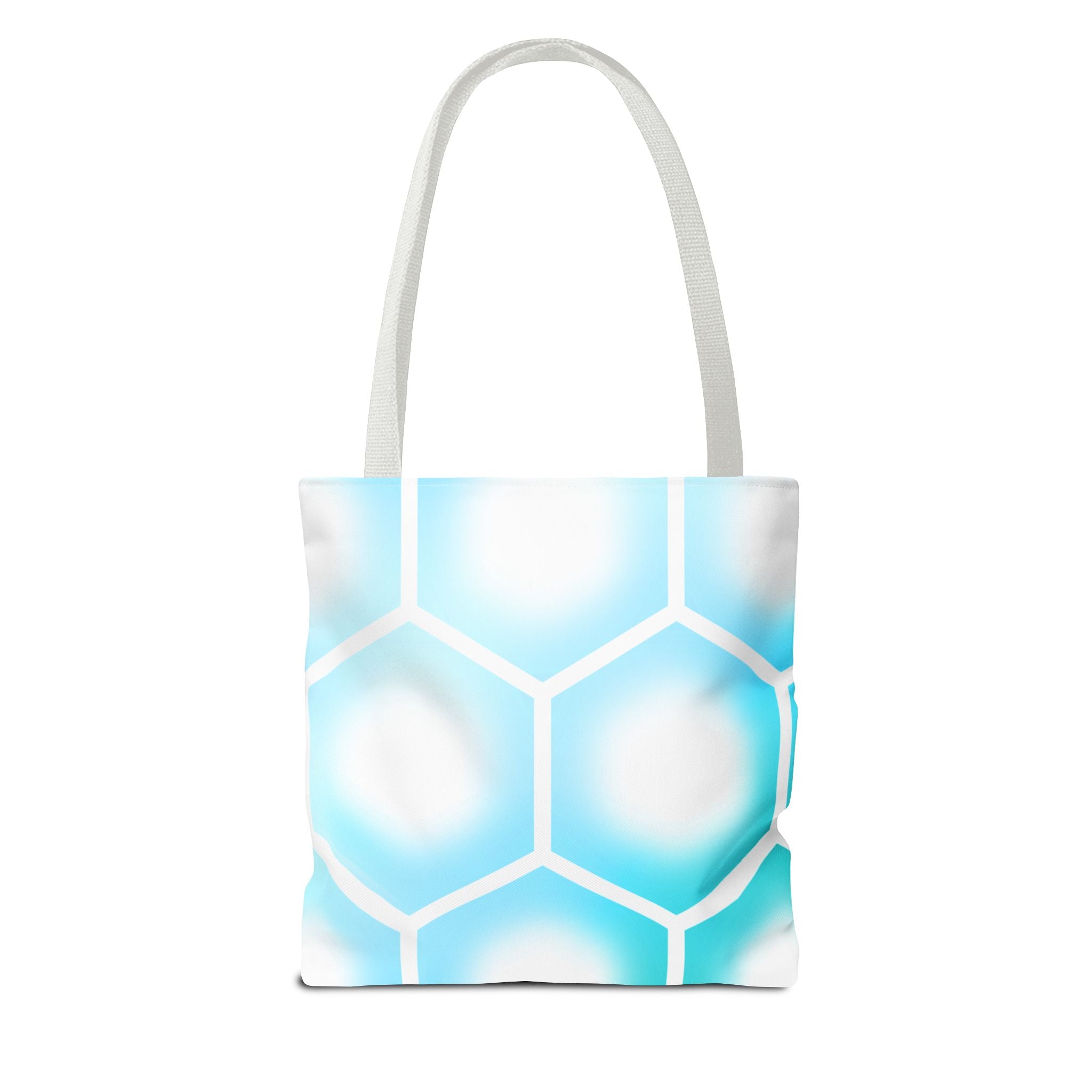 Phoenix Life "AQUA Matrix" Tote Bag - Blue Geometric All-Over Print