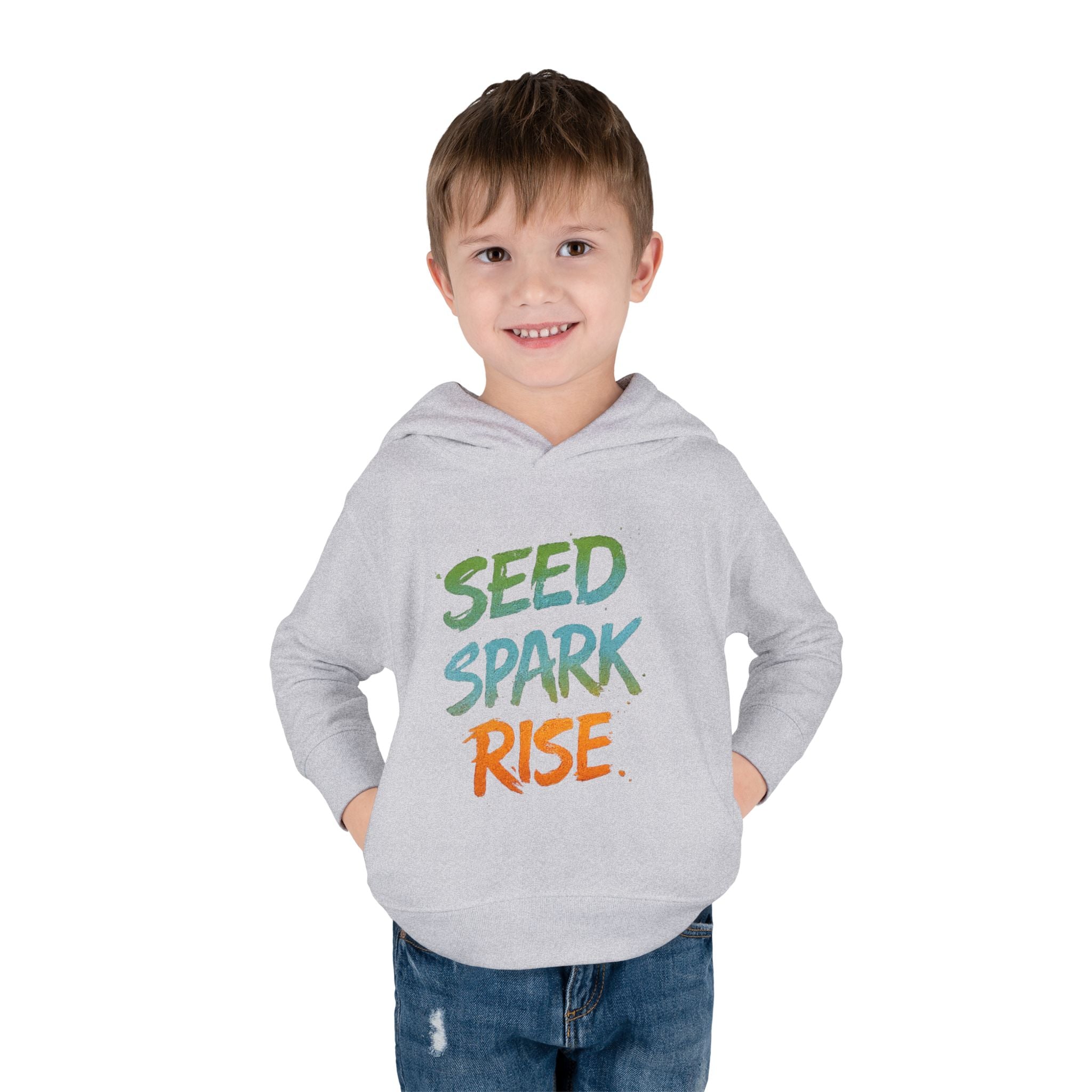 Toddler Hoodie – "Seed Spark Rise" Inspirational Pullover
