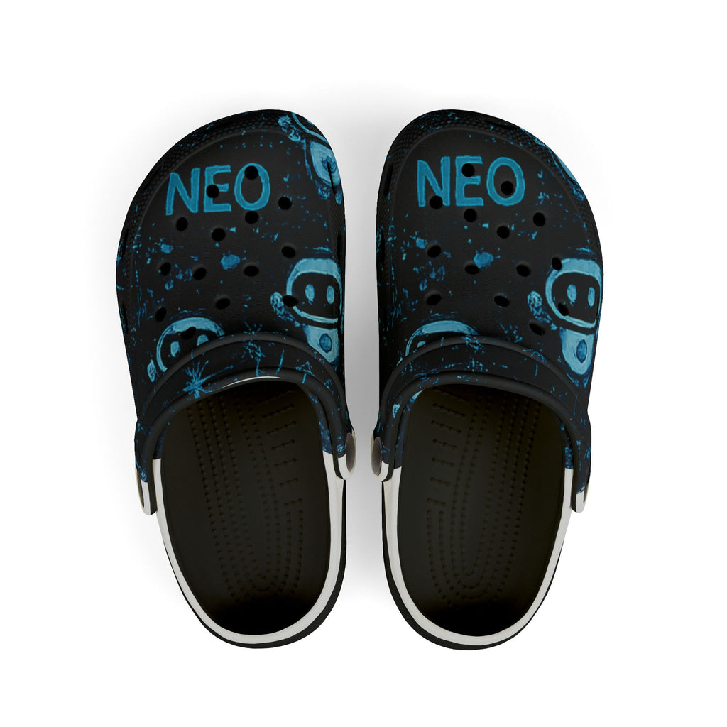 Kids Neo Robot EVA Clogs — Blue Space Gamer Slip‑Ons