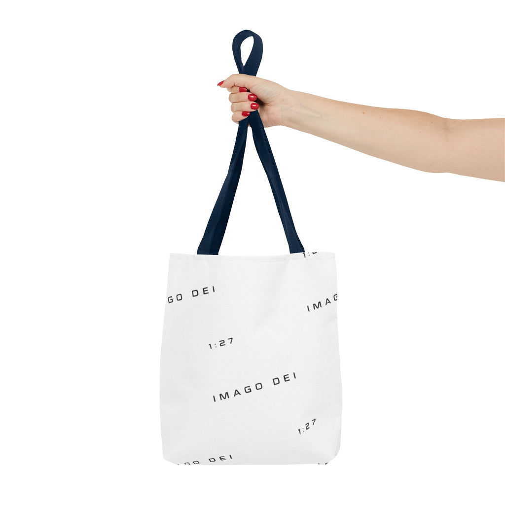 Imago Dei Accesories White Tote Bag — Minimalist Faith-Inspired Canvas Carryall