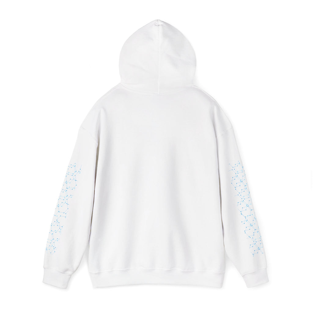 Aqua Matrix Logo Hoodie — Futuristic Tech Graphic Sweatshirt