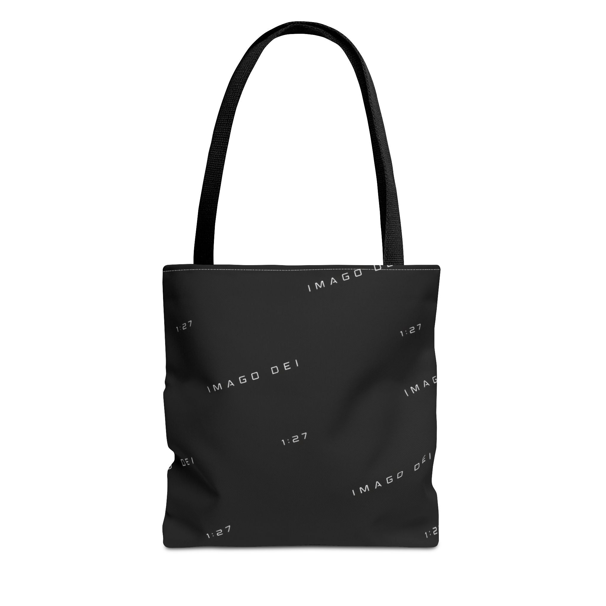 IMAGO DEI Black Tote Bag -Minimalist Faith-Inspired Canvas Carryall (Freedom Collection)