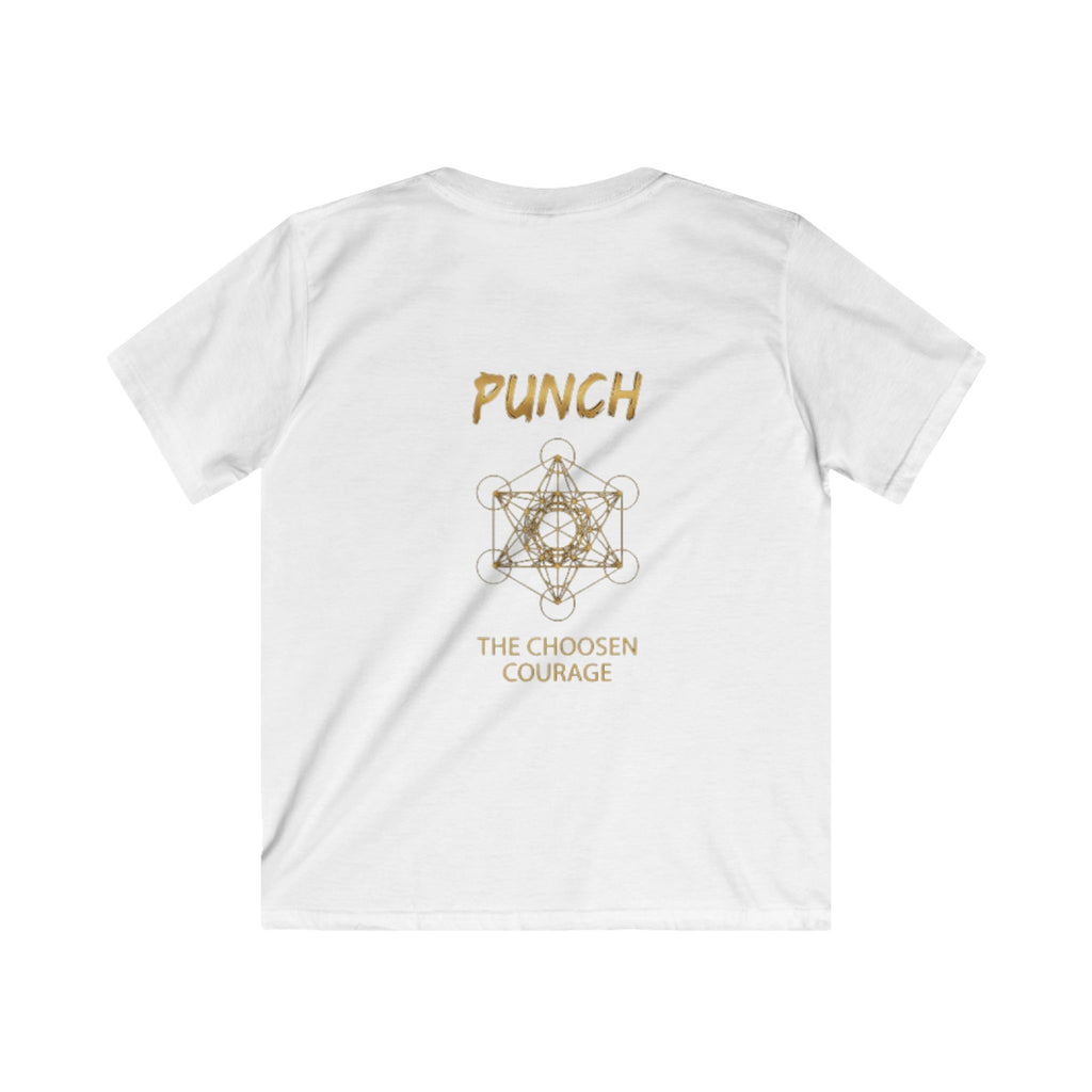 Kids Tee — 'Punch' Boxing Monkey Graphic, "The Chosen Courage" Motivational Shirt