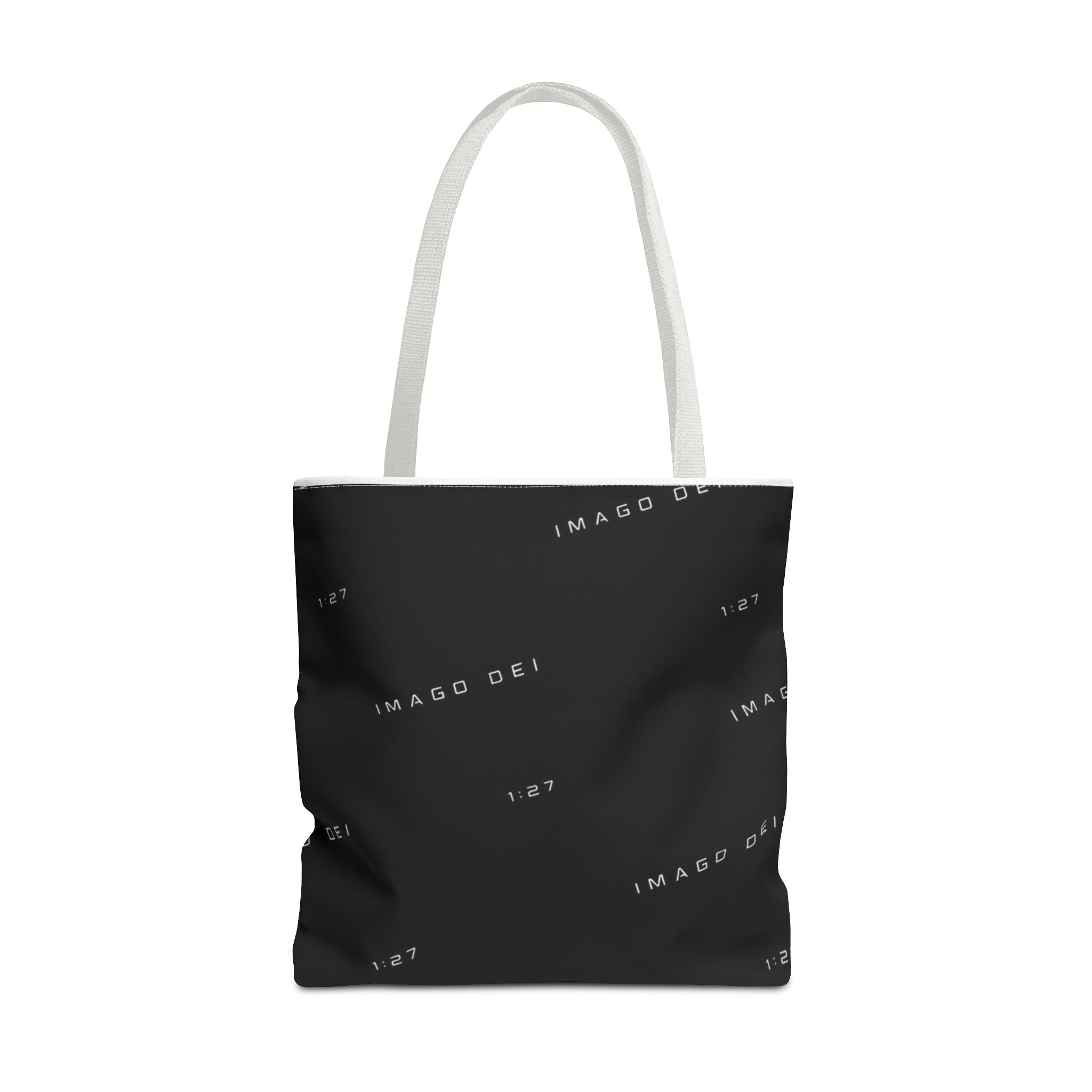IMAGO DEI Black Tote Bag -Minimalist Faith-Inspired Canvas Carryall (Freedom Collection)
