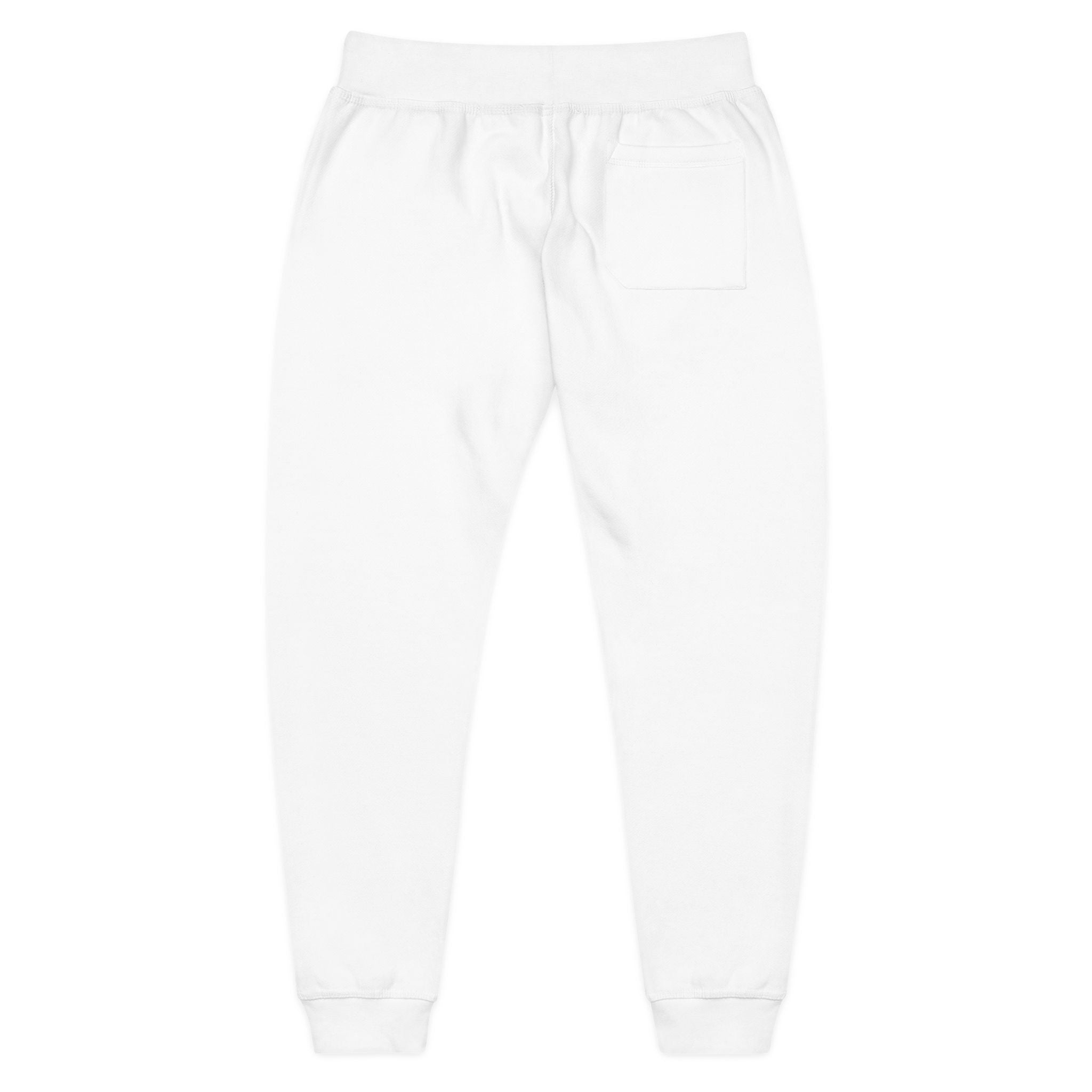 Embroidered IMAGO DEI Fleece Sweatpants — Cozy White Joggers (Freedom Collection)