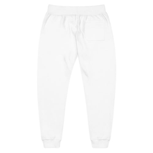 Embroidered IMAGO DEI Fleece Sweatpants — Cozy White Joggers (Freedom Collection)