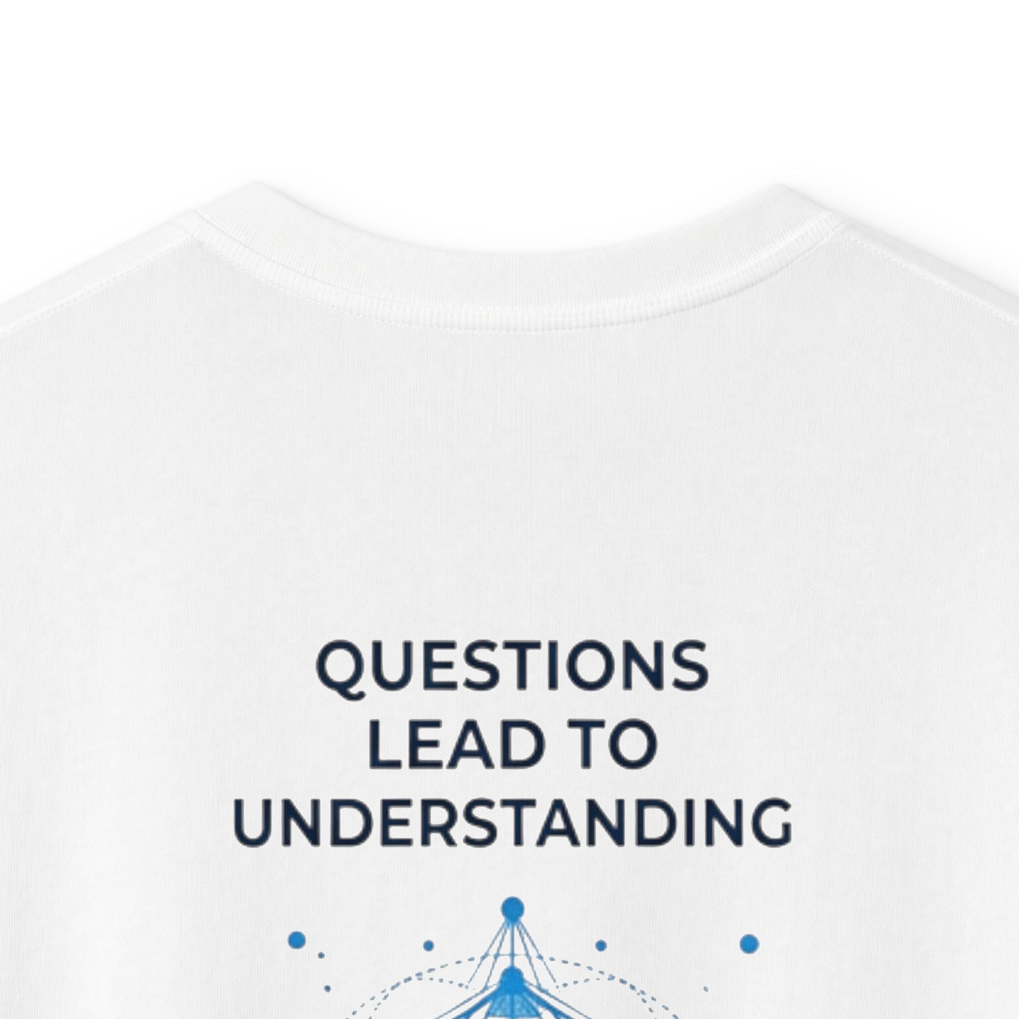 Kids Tee — 'NEO' Robot Graphic with 'Questions Lead to Understanding, Possibilities' Backprint