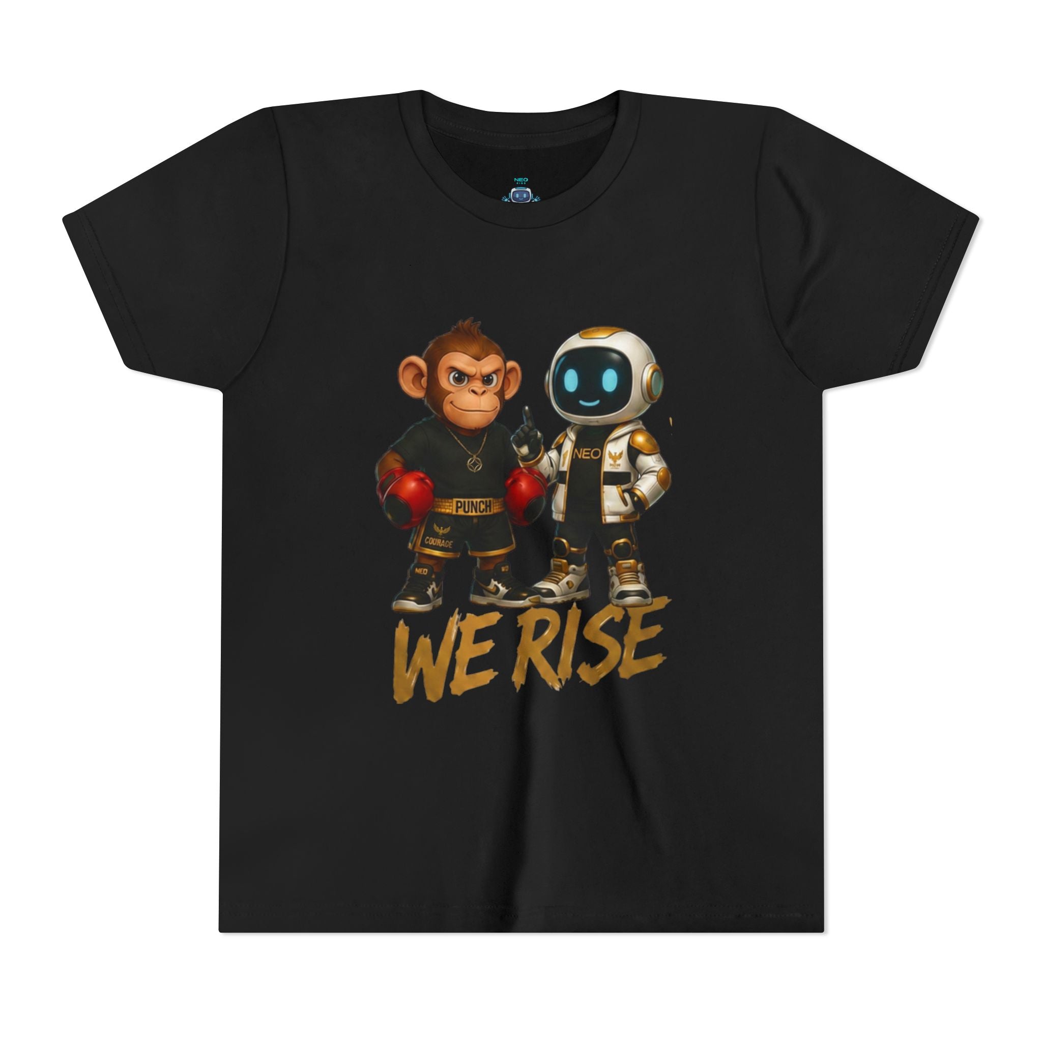 Neo Kids “WE RISE” Black Tee — Model Life Edition