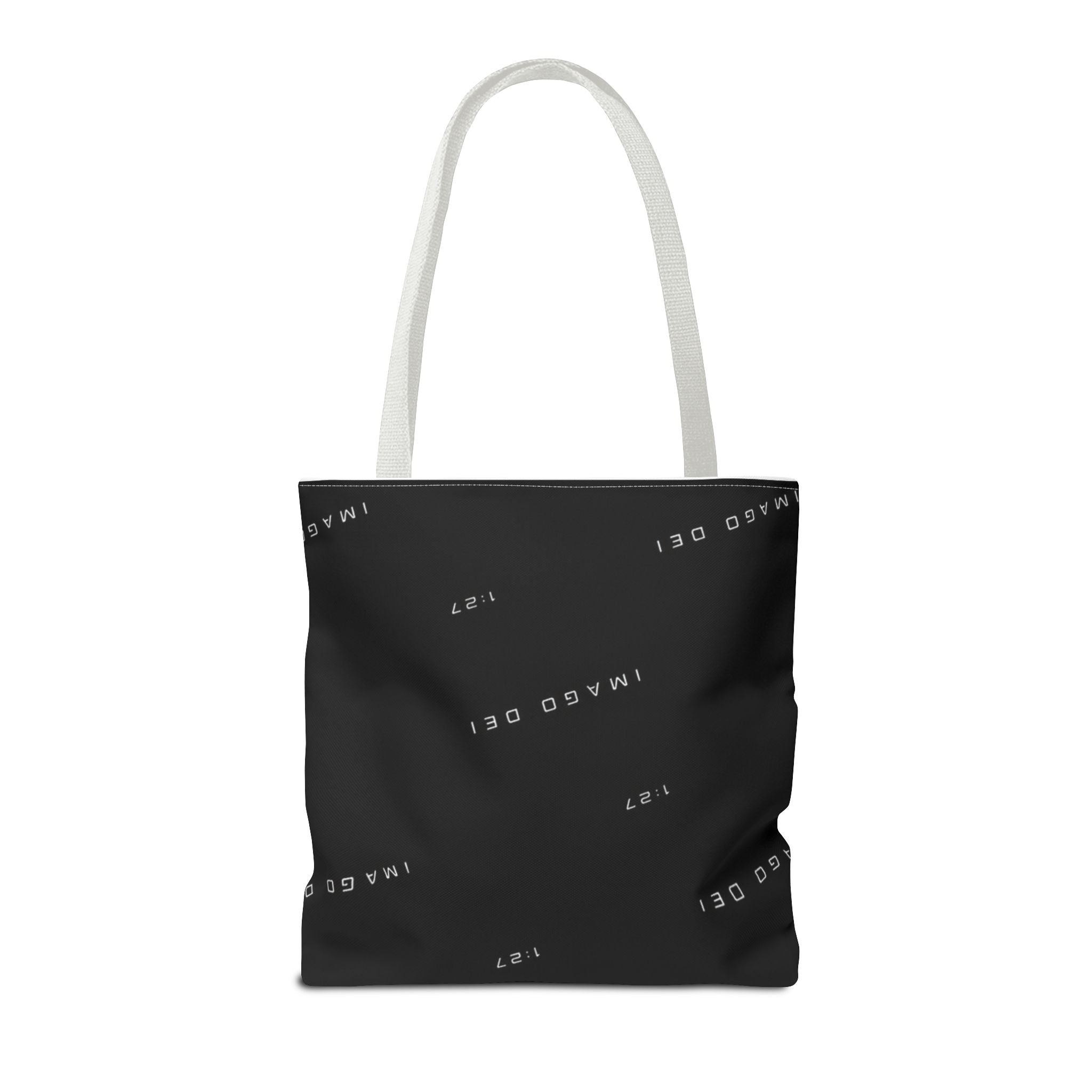 IMAGO DEI Black Tote Bag -Minimalist Faith-Inspired Canvas Carryall (Freedom Collection)