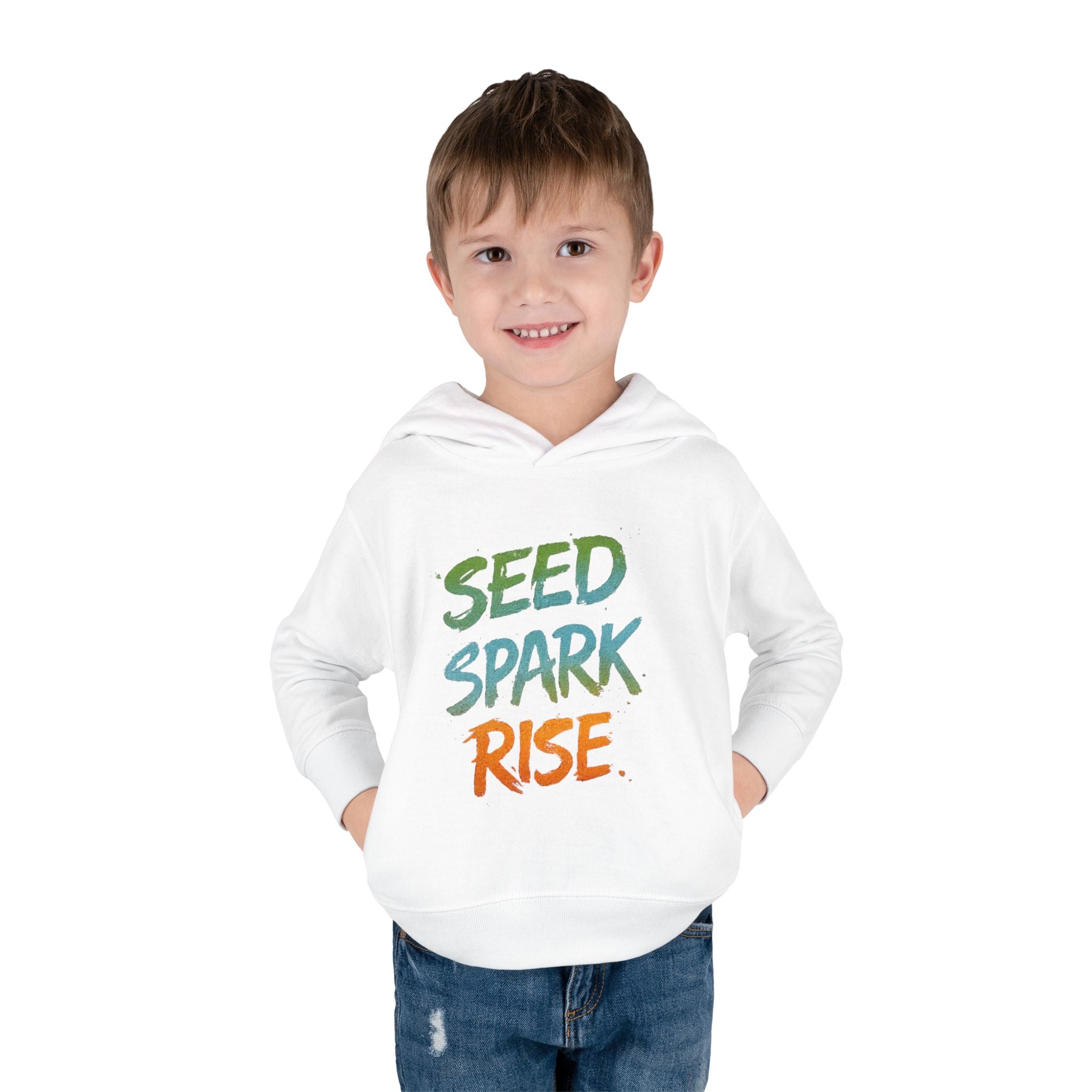 Toddler Hoodie – "Seed Spark Rise" Inspirational Pullover