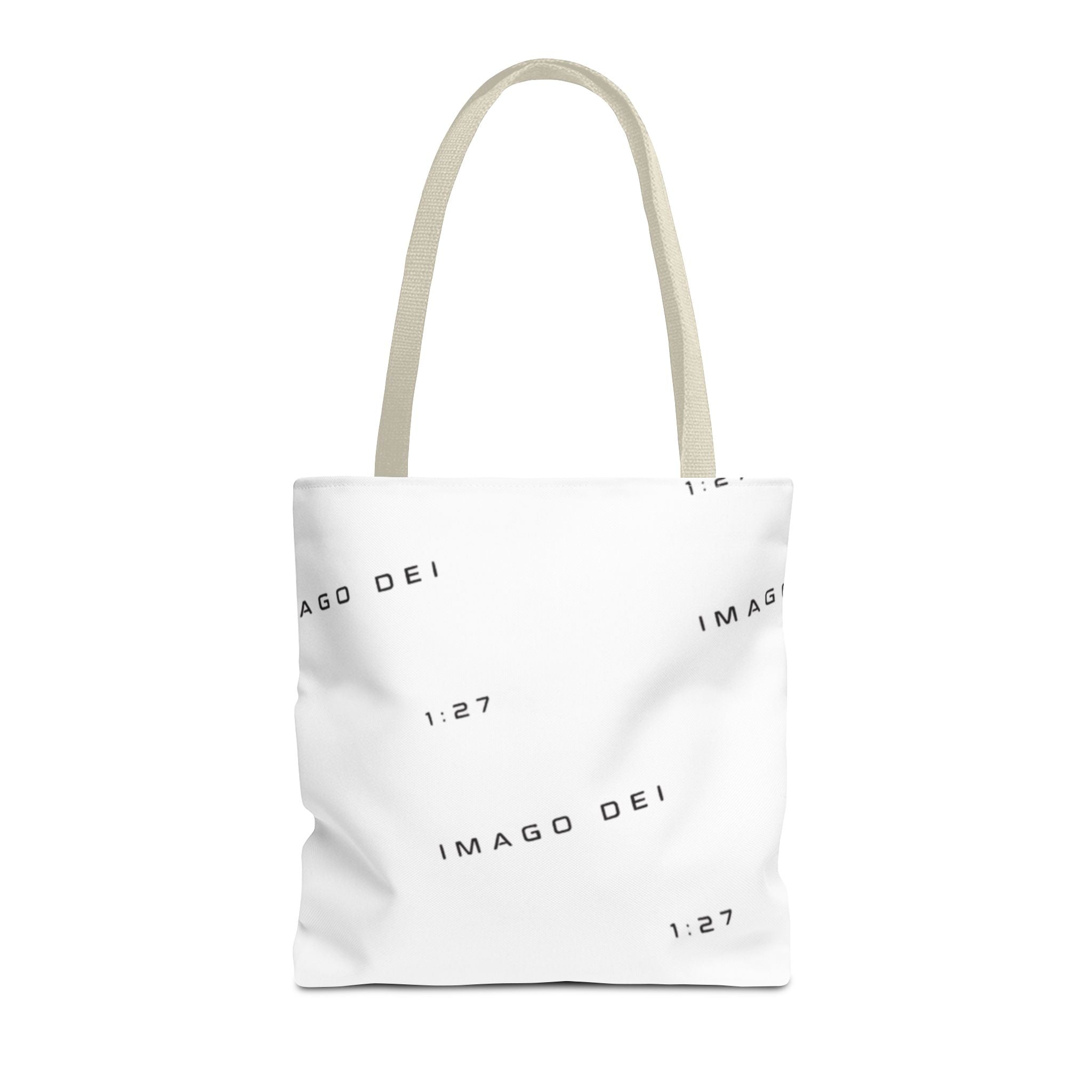 Imago Dei Accesories White Tote Bag — Minimalist Faith-Inspired Canvas Carryall