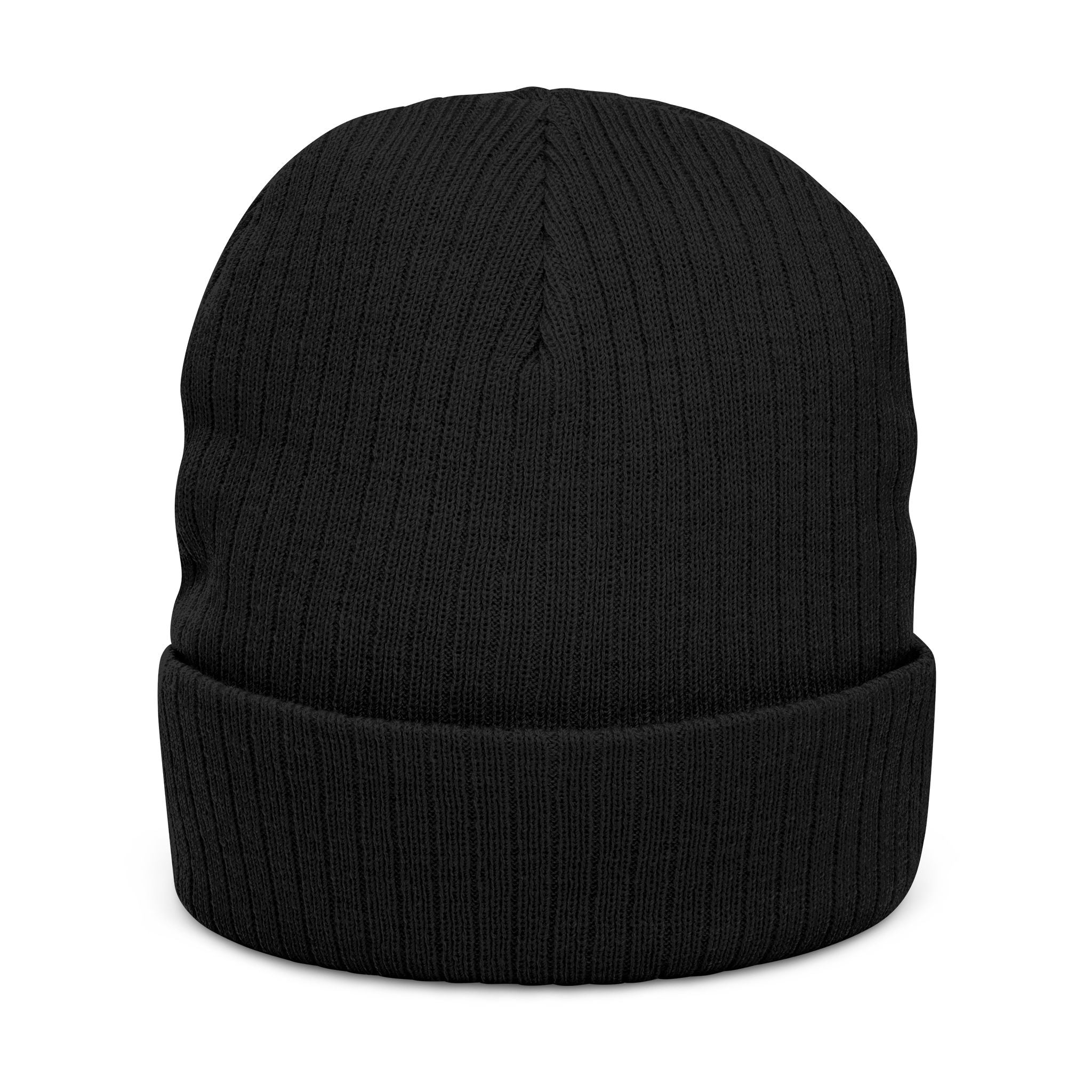 Genesis Code Embroidered Ribbed Knit Beanie — Cuffed Winter Hat