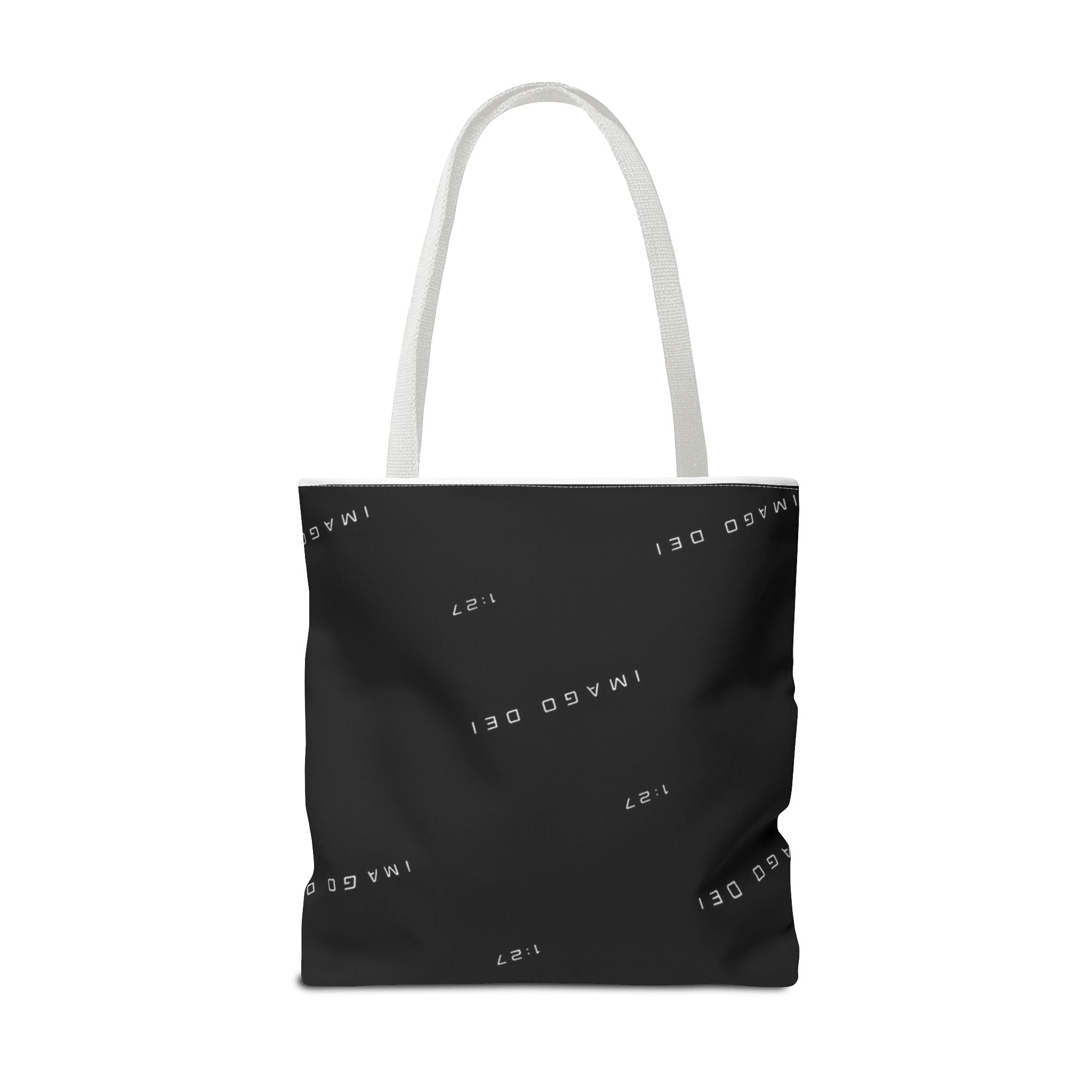 IMAGO DEI Black Tote Bag -Minimalist Faith-Inspired Canvas Carryall (Freedom Collection)