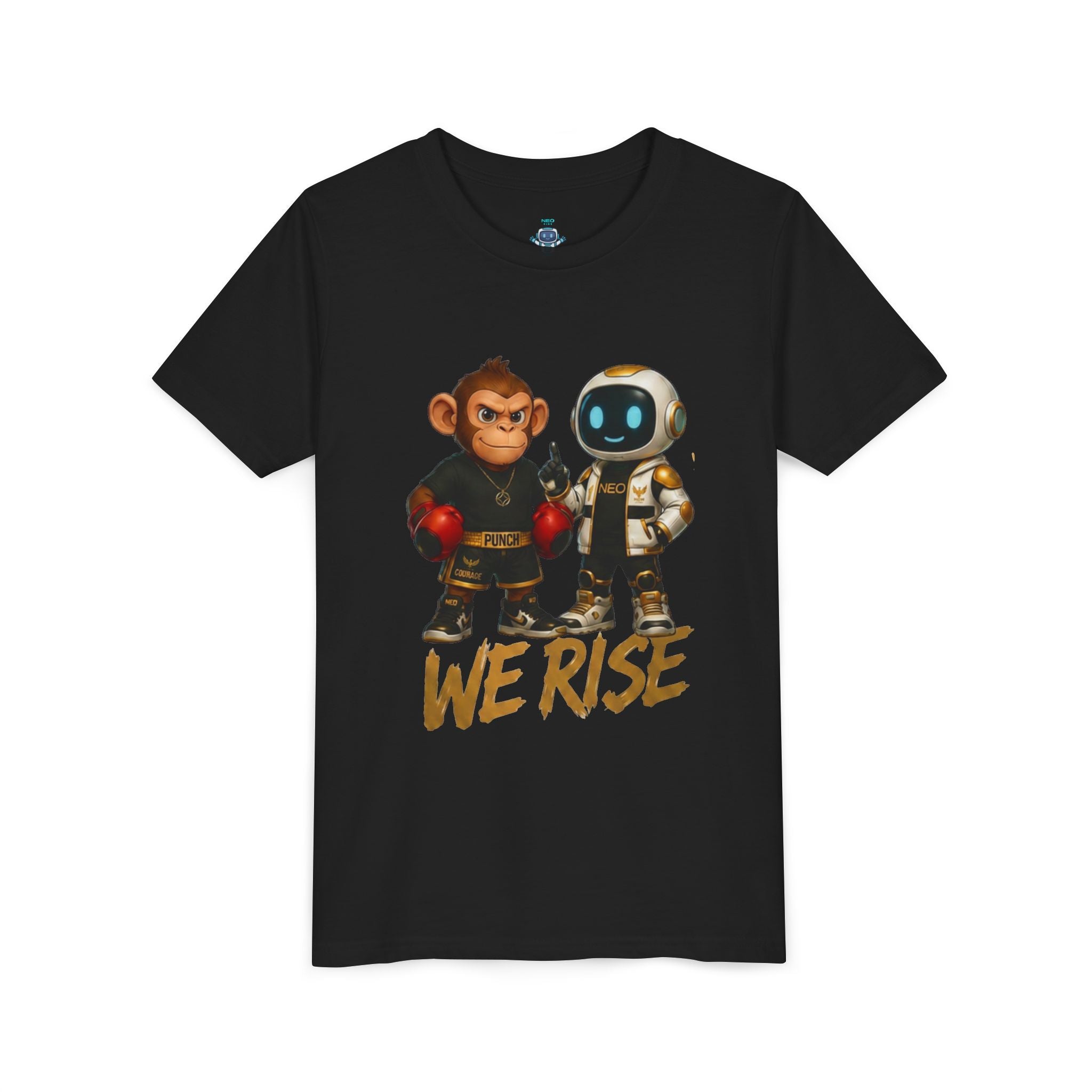 Neo Kids “WE RISE” Black Tee — Model Life Edition