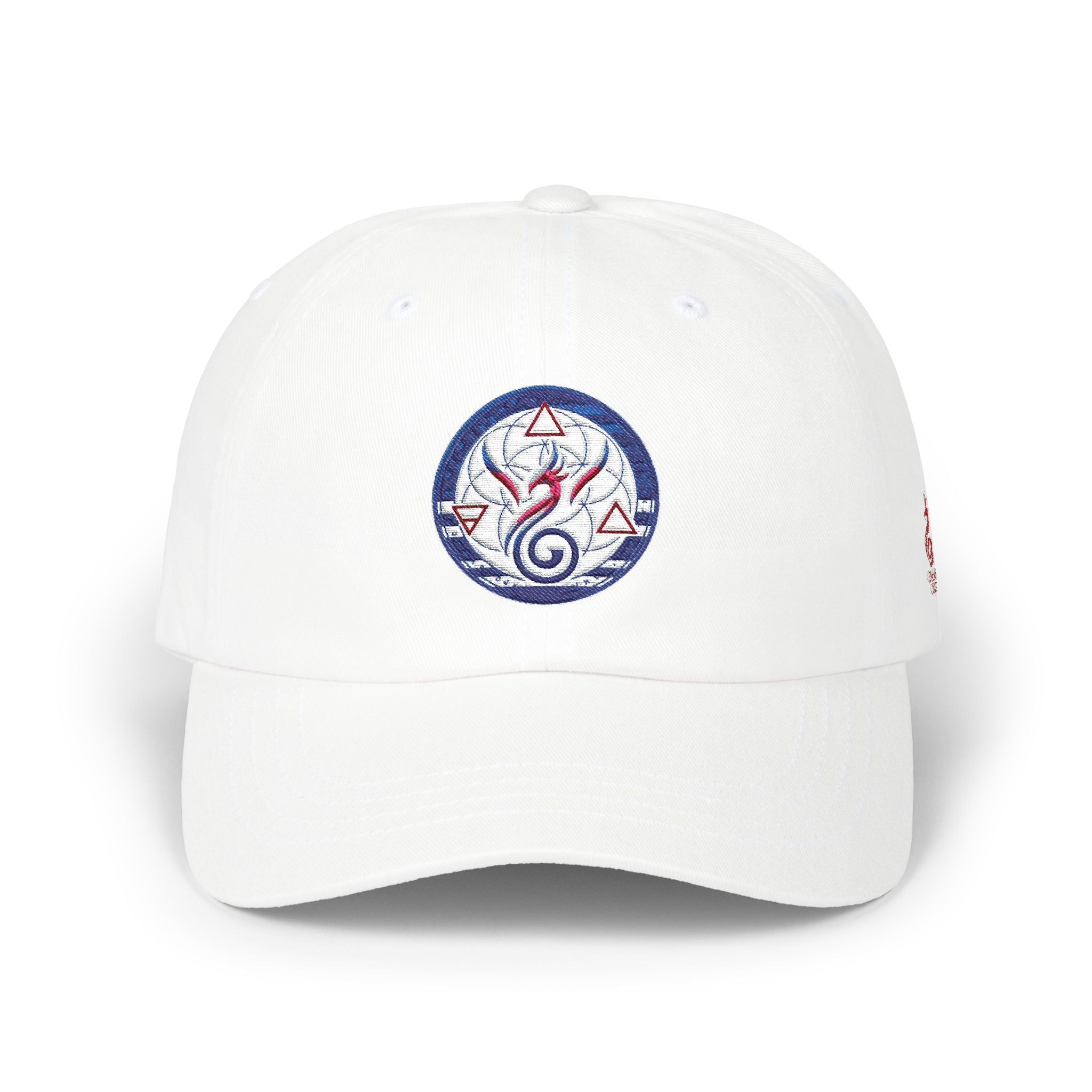 Embroidered Floral Spiral Dad Cap – Minimal White Baseball Hat