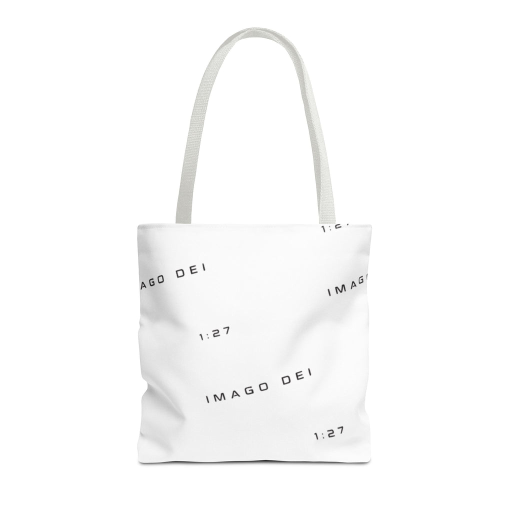 Imago Dei Accesories White Tote Bag — Minimalist Faith-Inspired Canvas Carryall