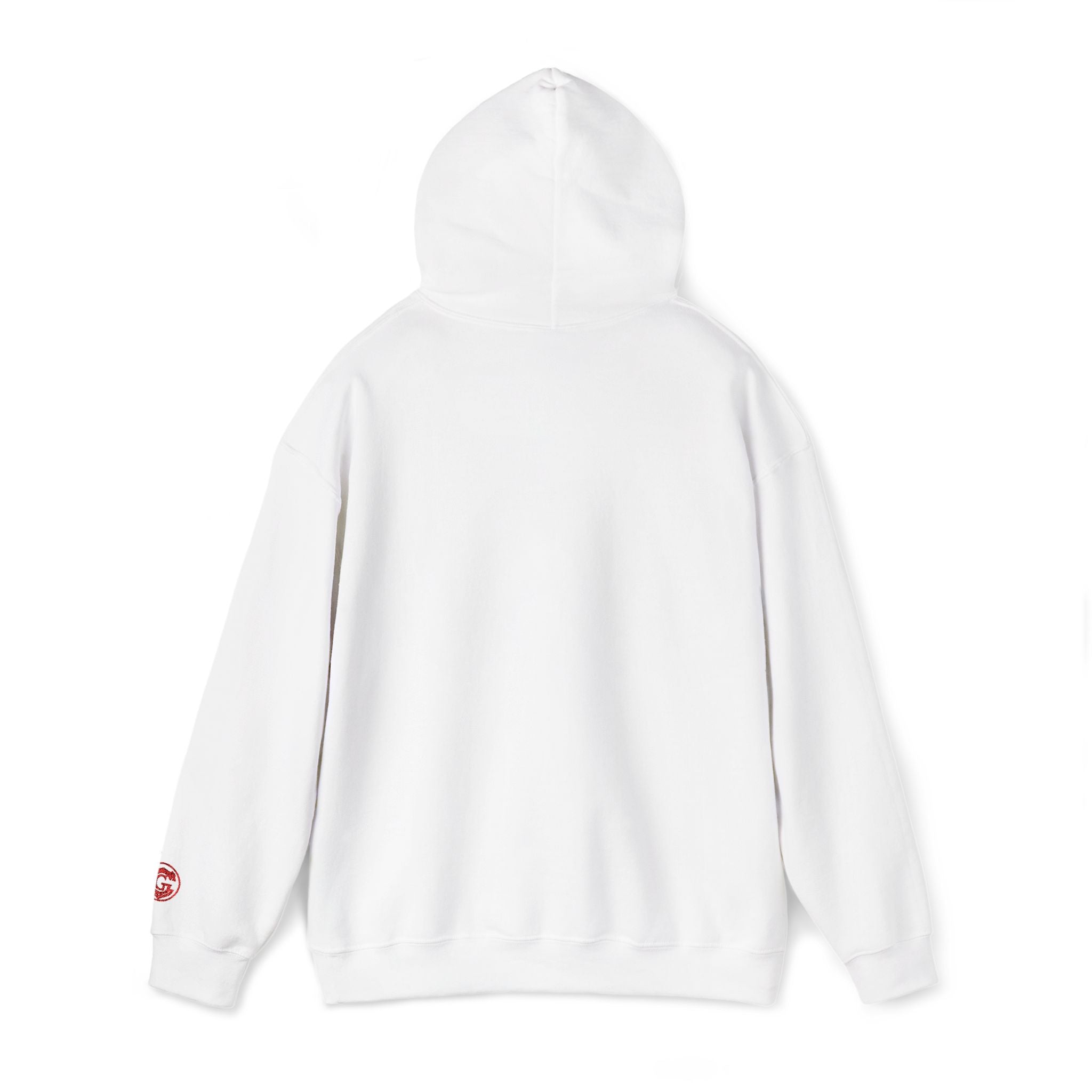 Genesis Code HALO ARMOR (White) Hooded Sweatshirt – Minimal Geometric Logo Pullover