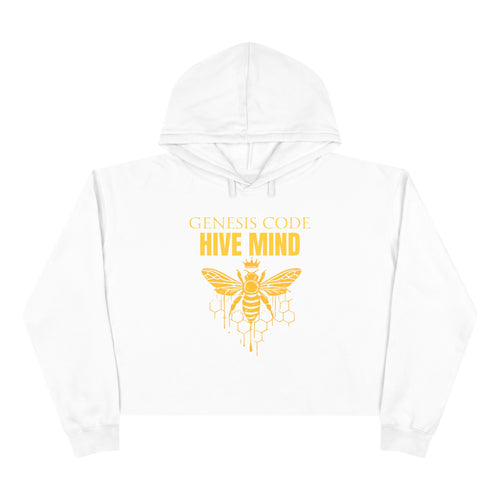 "HIVE" Crop Hoodie — Golden Bee Graphic Crop Hoodie (Genesis Code)