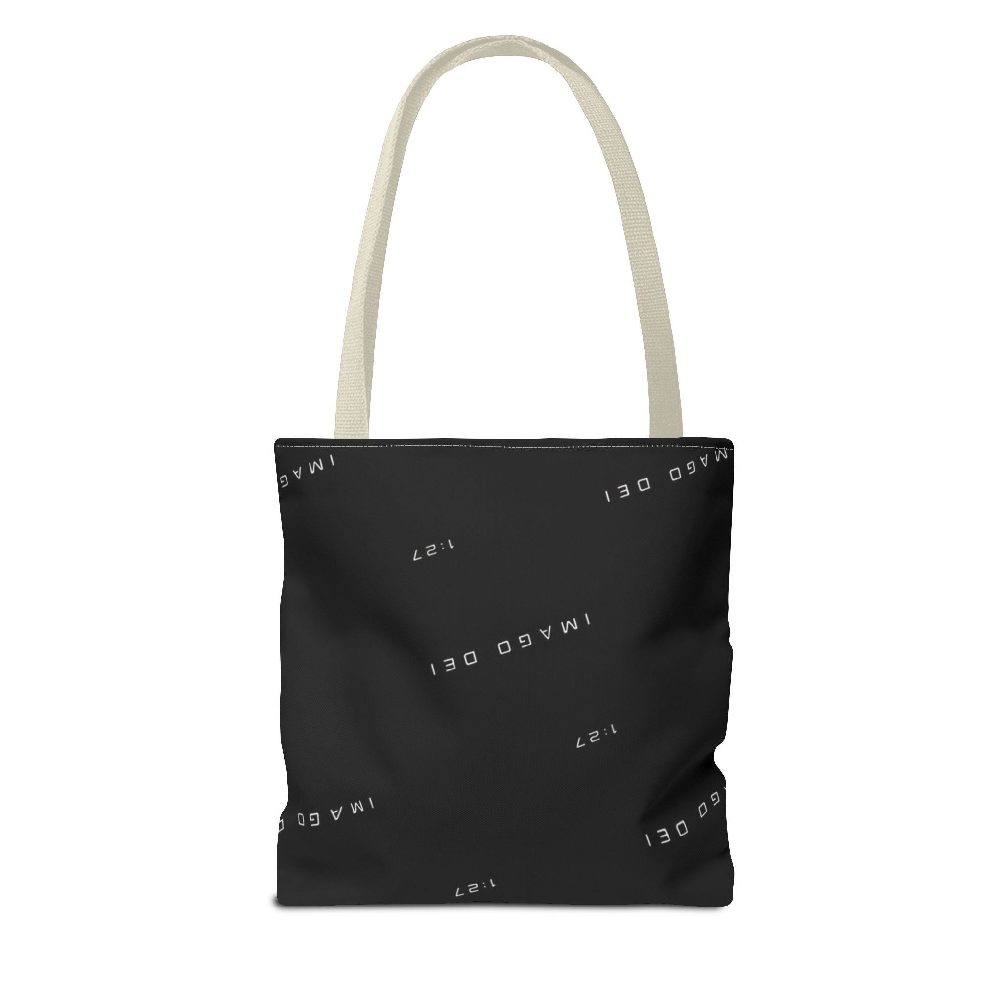 IMAGO DEI Black Tote Bag -Minimalist Faith-Inspired Canvas Carryall (Freedom Collection)