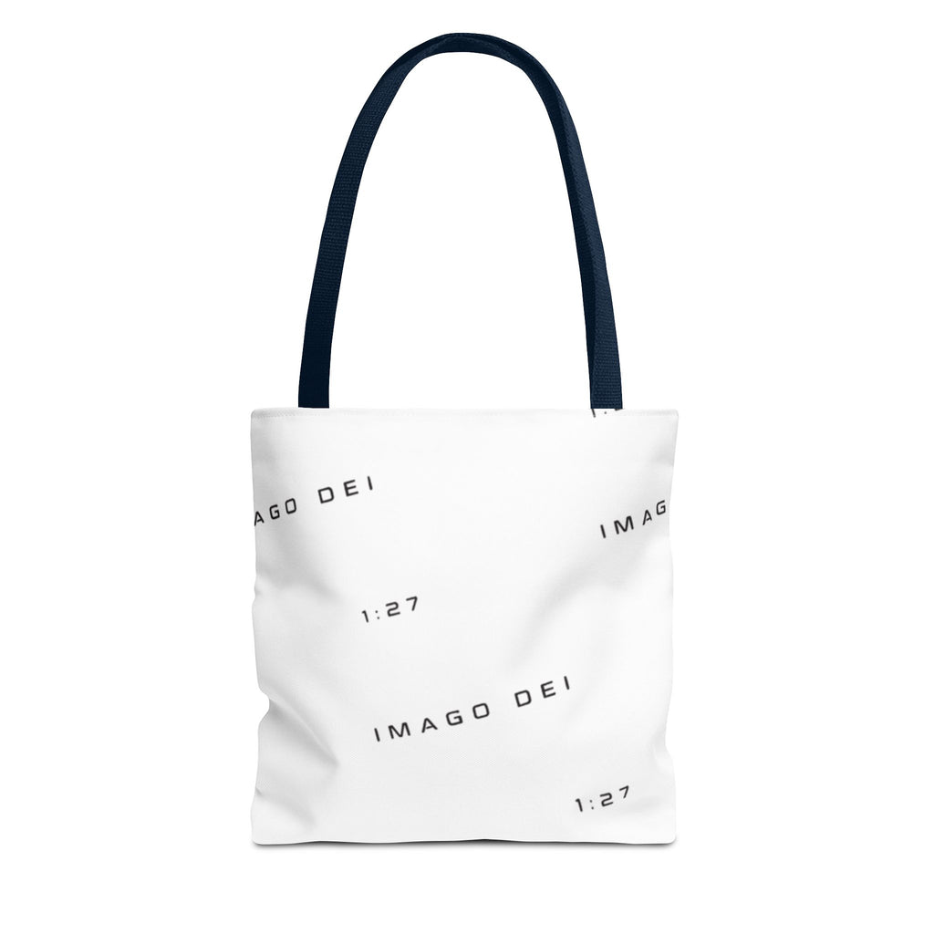Imago Dei Accesories White Tote Bag — Minimalist Faith-Inspired Canvas Carryall