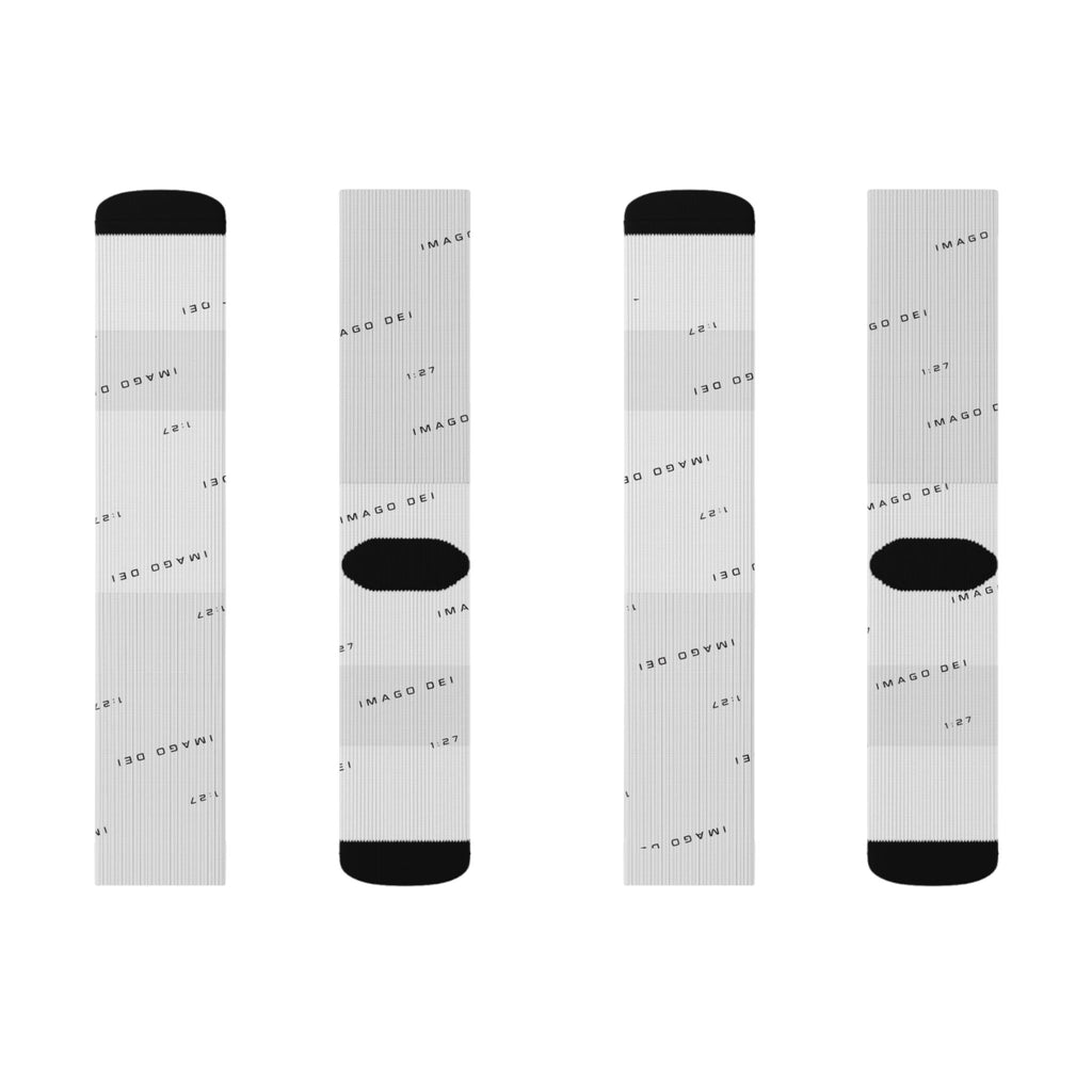 IMAGO DEI Elite Pattern Sublimation Socks — Lightweight Crew Socks with Neutral Geometric Design