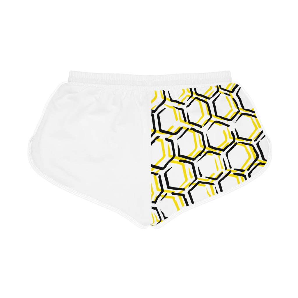 Genesis Code "HIVE" Print Women's Relaxed Shorts — Honeycomb Pattern Lounge & Activewear