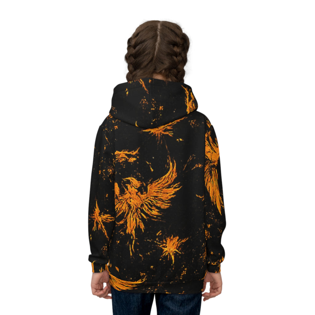'We Rise' Phoenix Graphic - All-Over Print Kids Sweatshirt