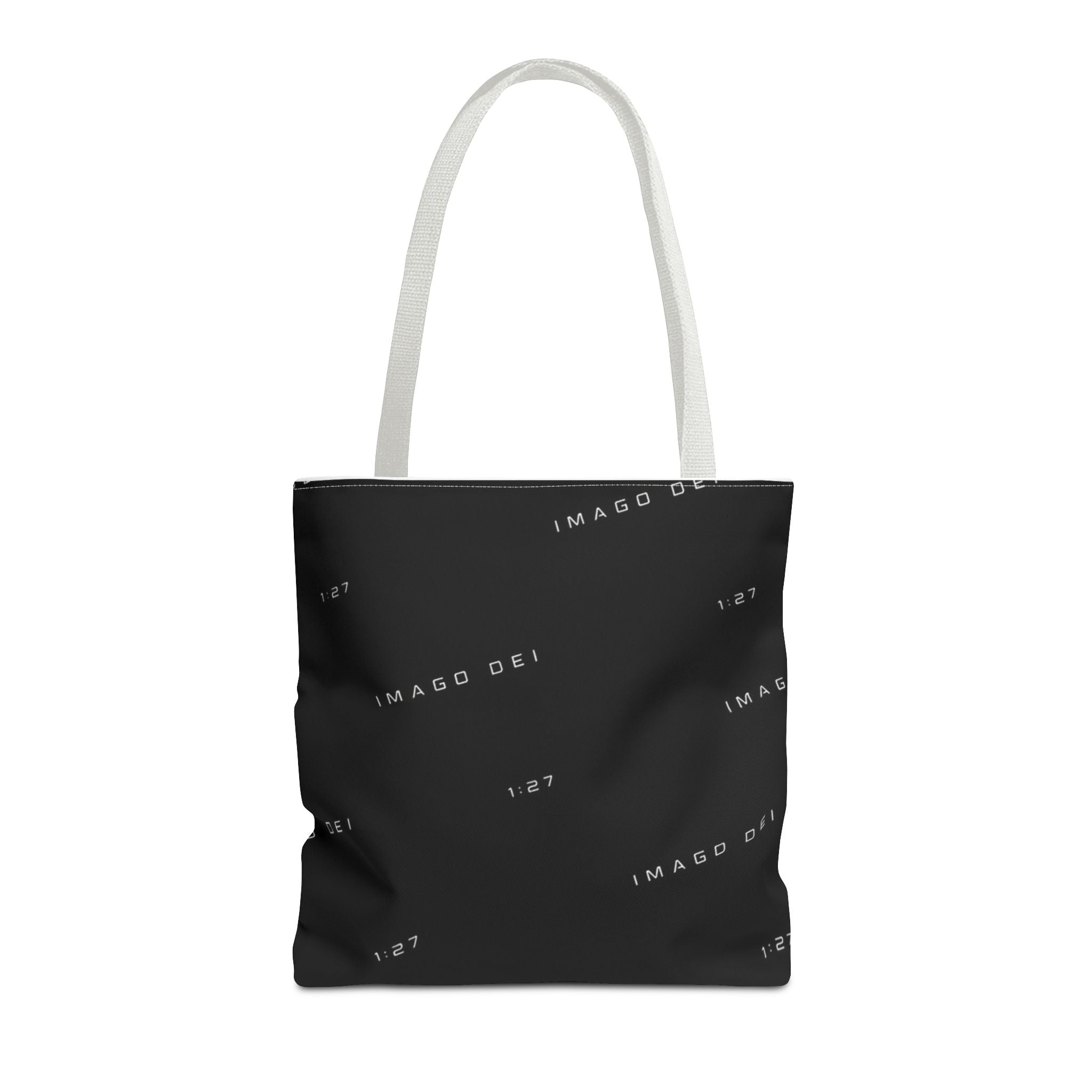 IMAGO DEI Black Tote Bag -Minimalist Faith-Inspired Canvas Carryall (Freedom Collection)