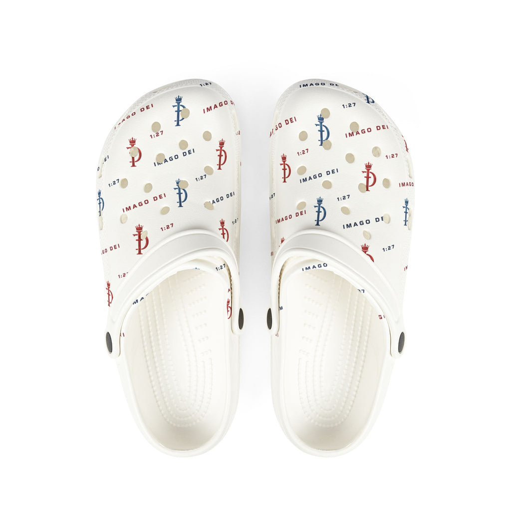 White Imago Dei Foam Clogs