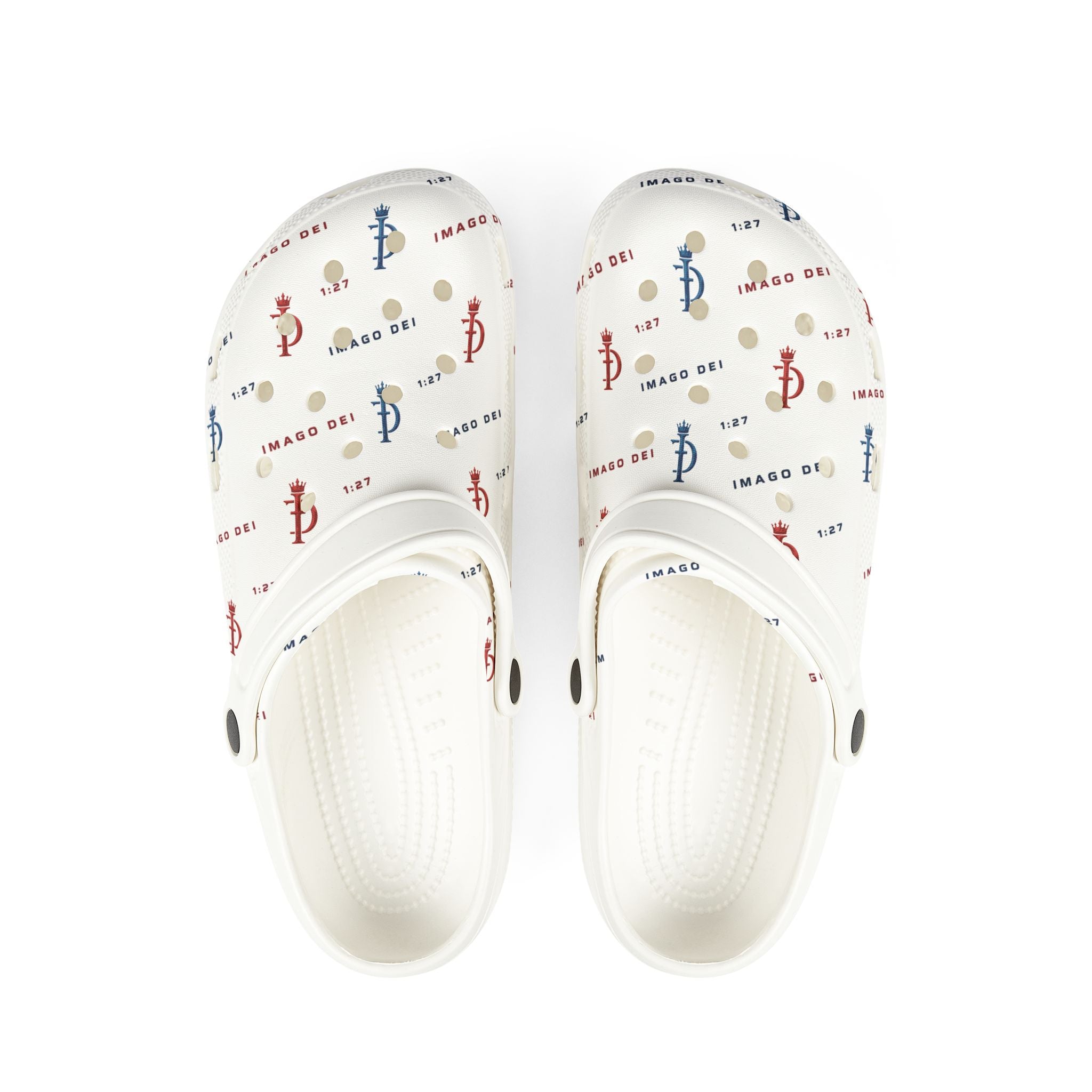 White Imago Dei Foam Clogs