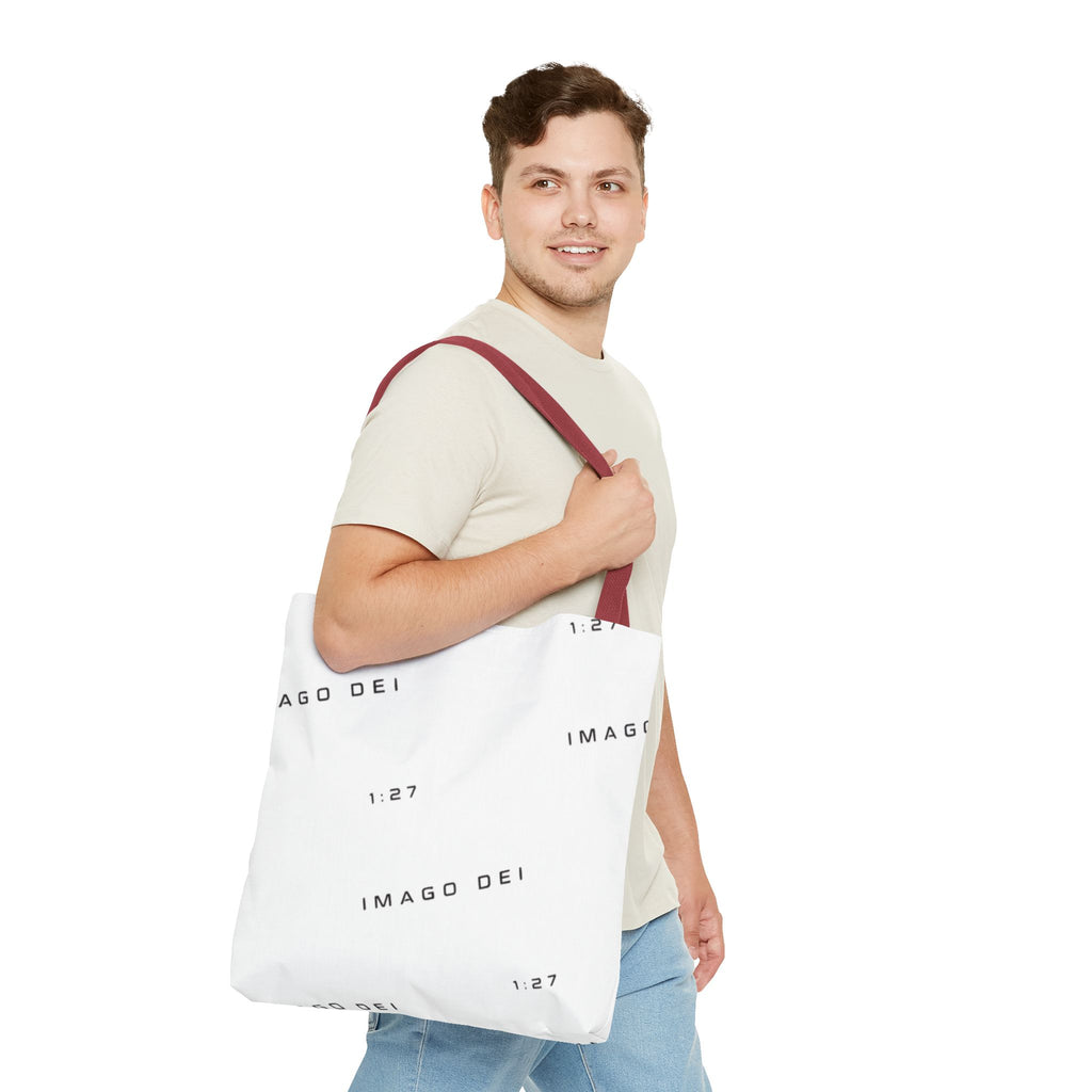 Imago Dei Accesories White Tote Bag — Minimalist Faith-Inspired Canvas Carryall