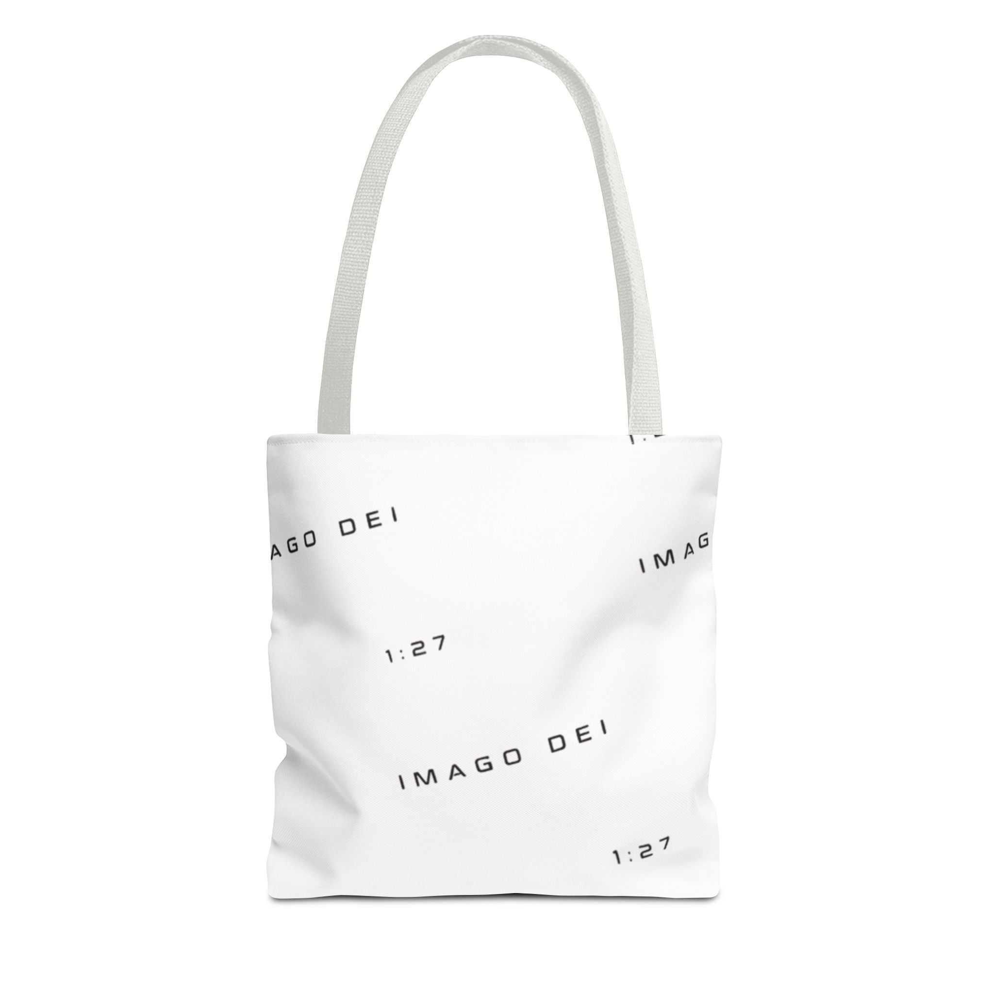 Imago Dei Accesories White Tote Bag — Minimalist Faith-Inspired Canvas Carryall