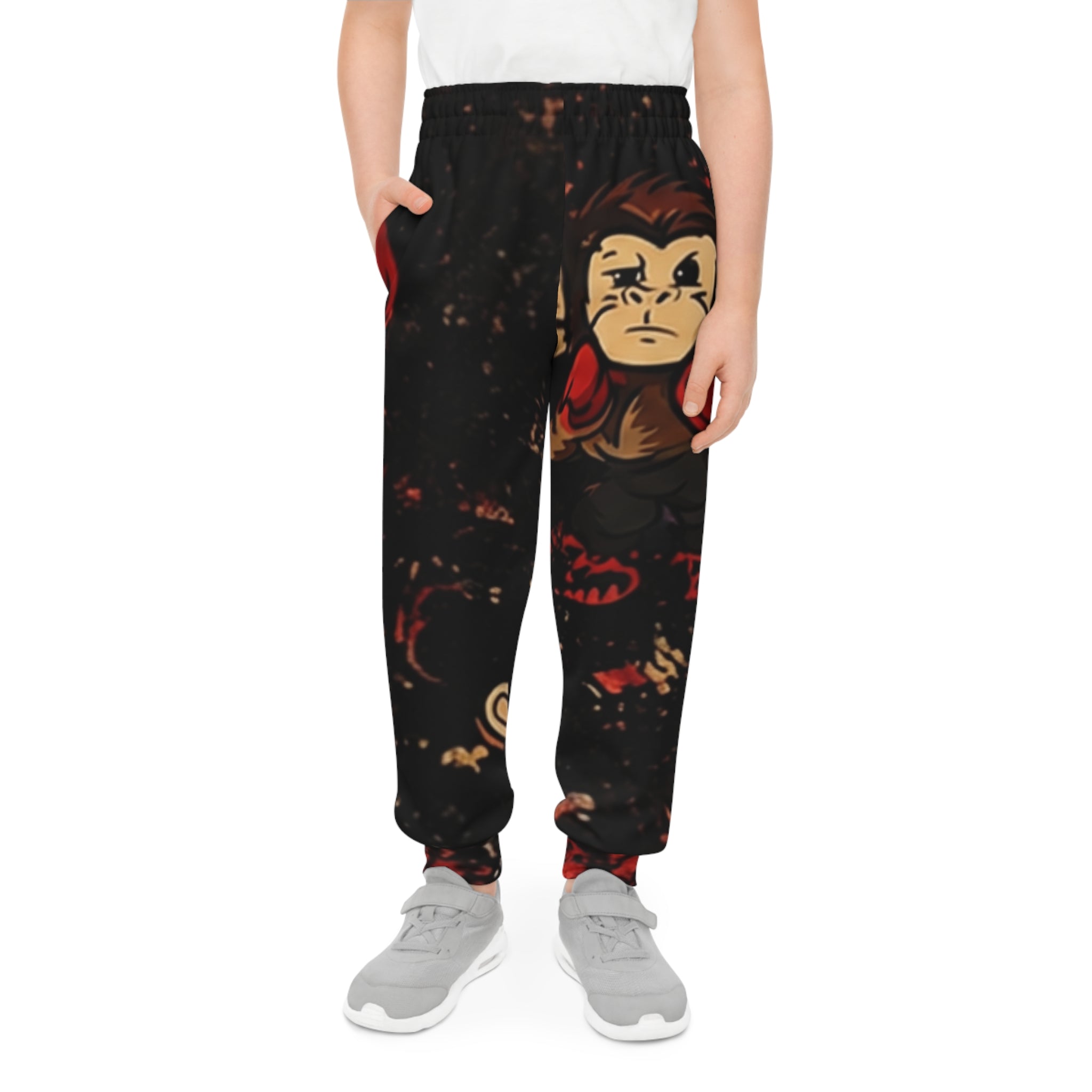 'Punch Monkey' Boxer Youth Joggers – Kids All-Over-Print Athletic Pants