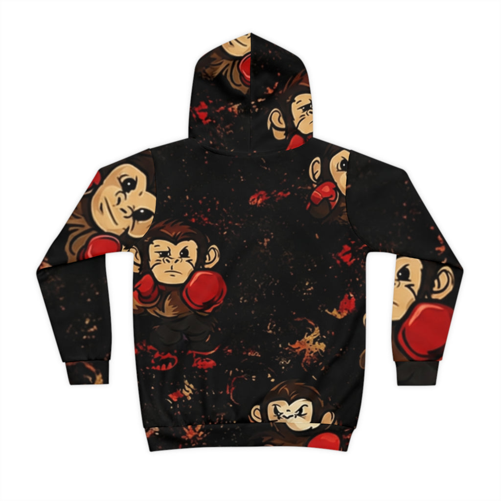 'Punch Monkey' Kids' Hoodie — 'Courage Over Fear' All-Over Print